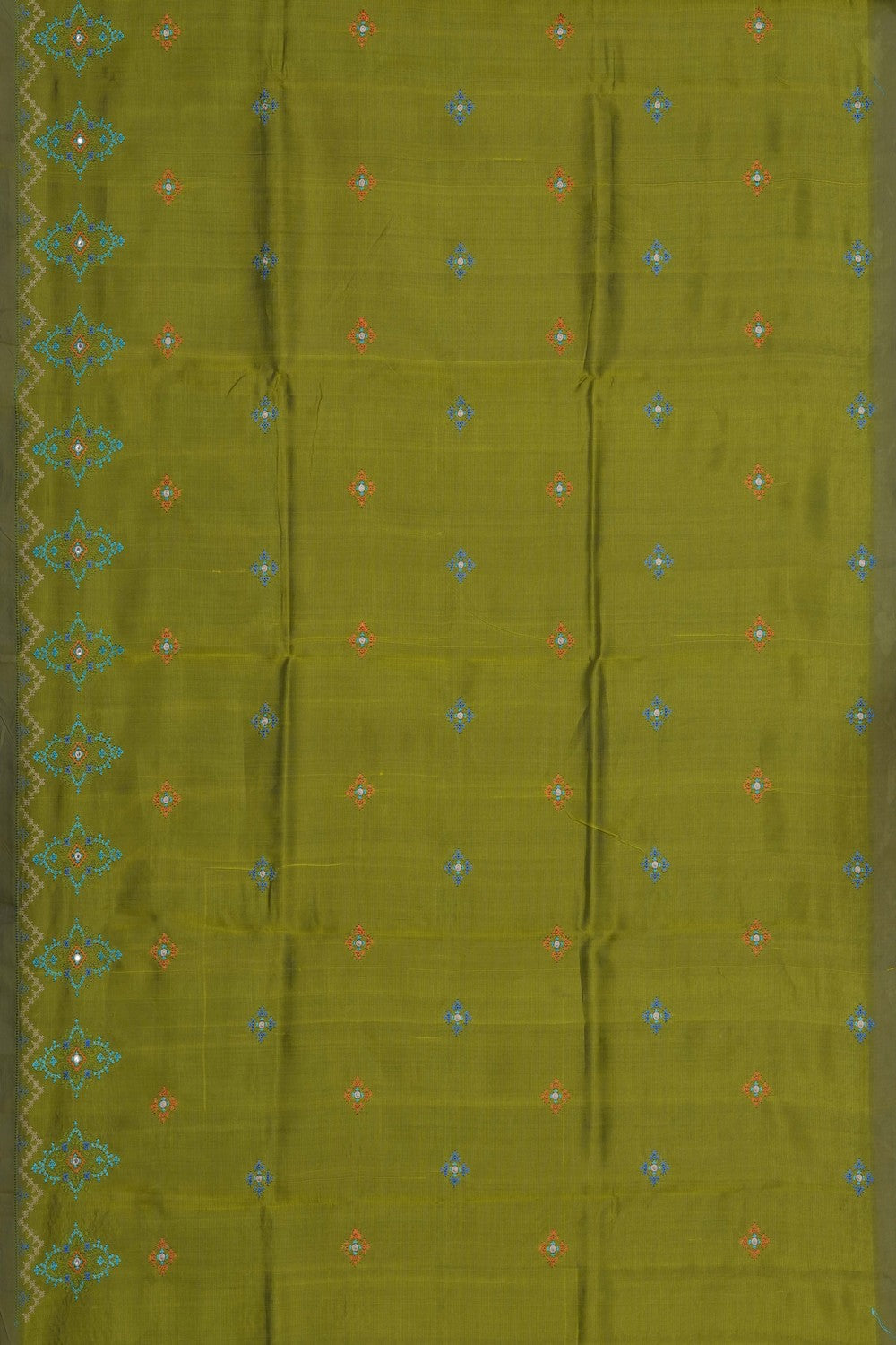 Image of Kasuti Embroidery Mangalgiri Silk Saree