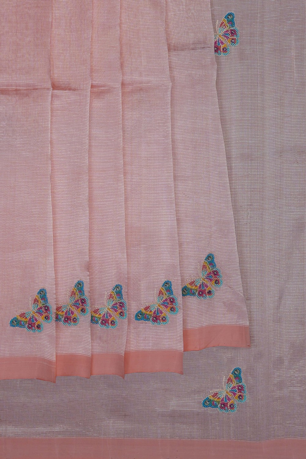 Image of Mangalgiri Silk Pink Saree
