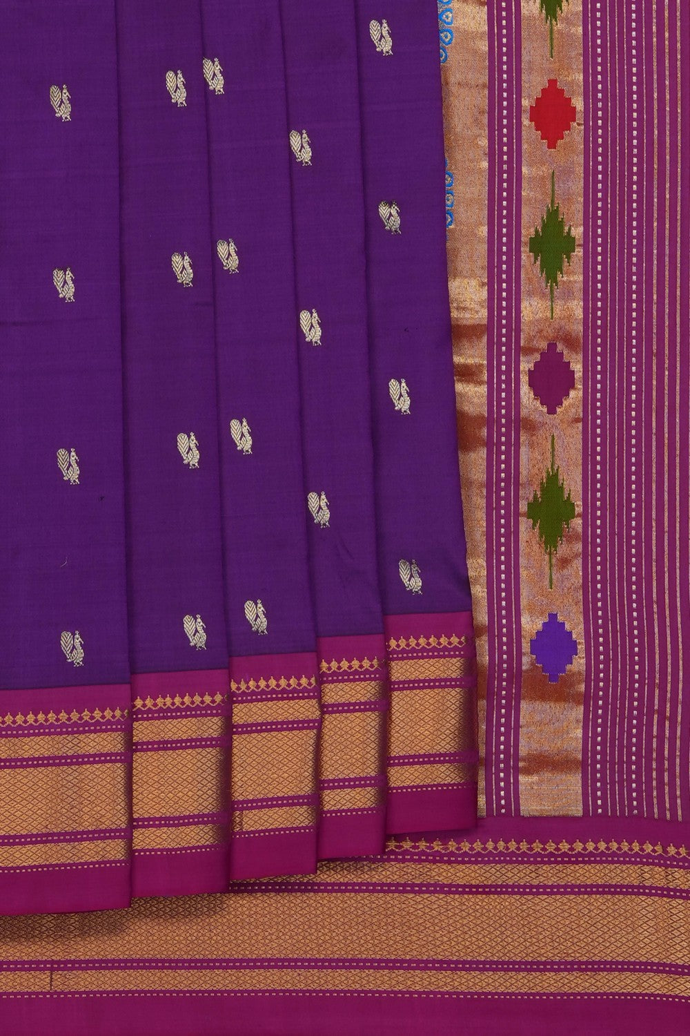 Image of Violet Paithani Silk Saree