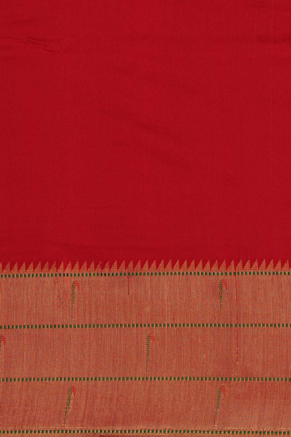 Image of Coral Orange Paithani Silk Saree
