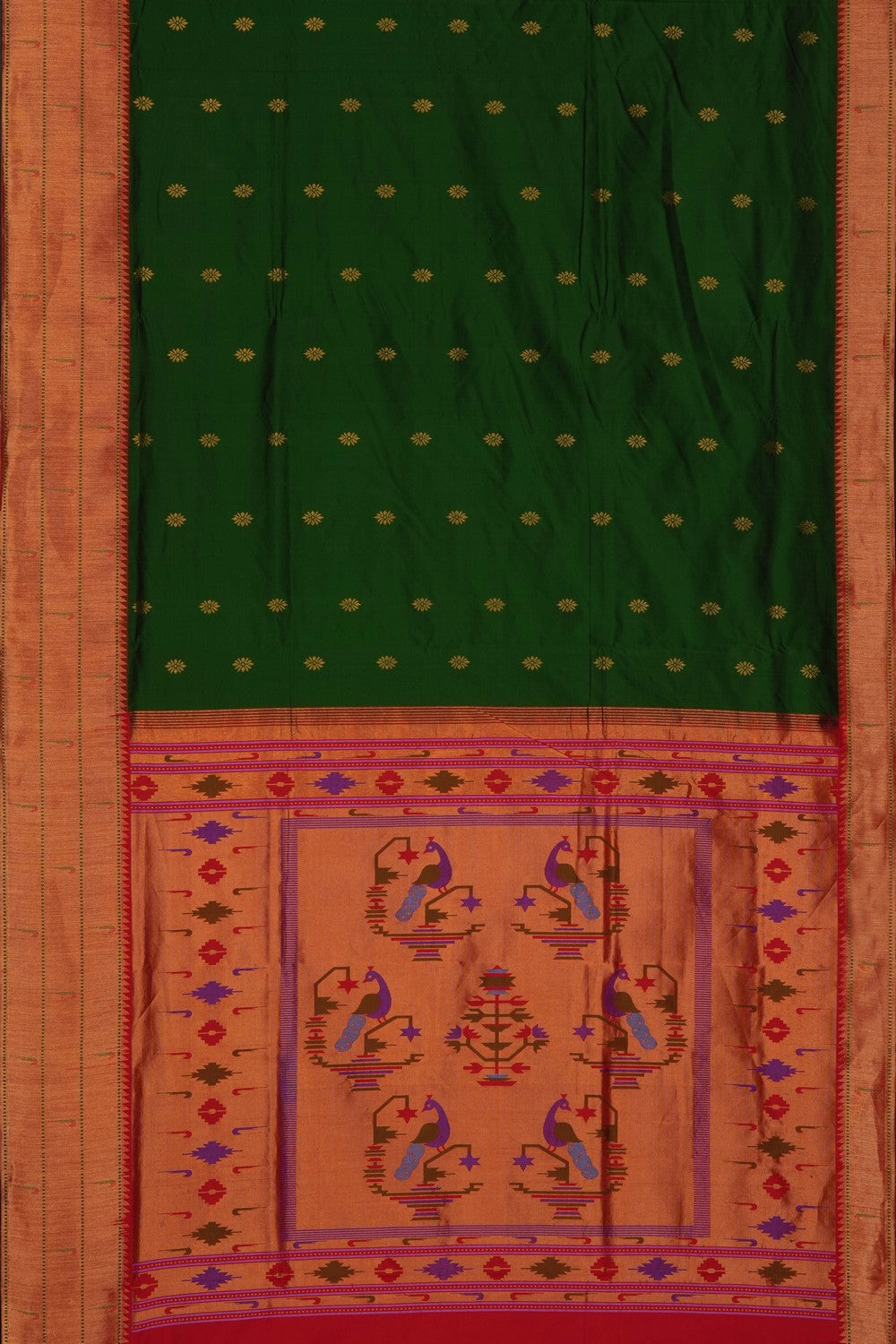 Image of Bottle-Green Paithani Silk Saree