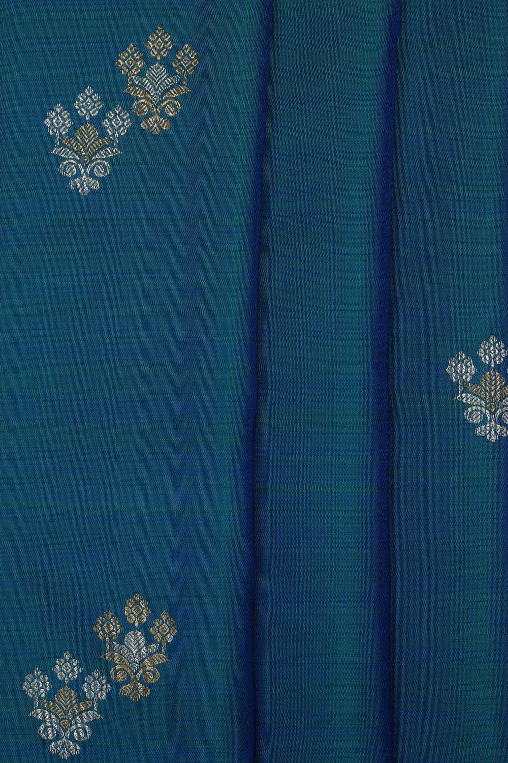 Image of Teal Blue Kanjivaram Silk Saree