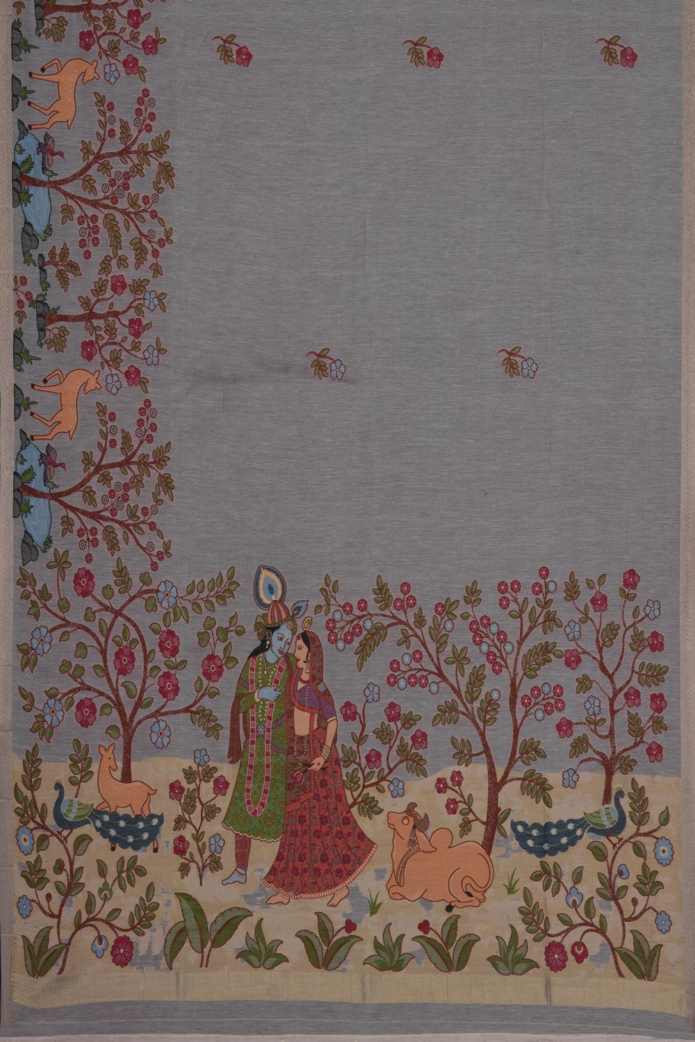 Image of Off-White Linen Saree
