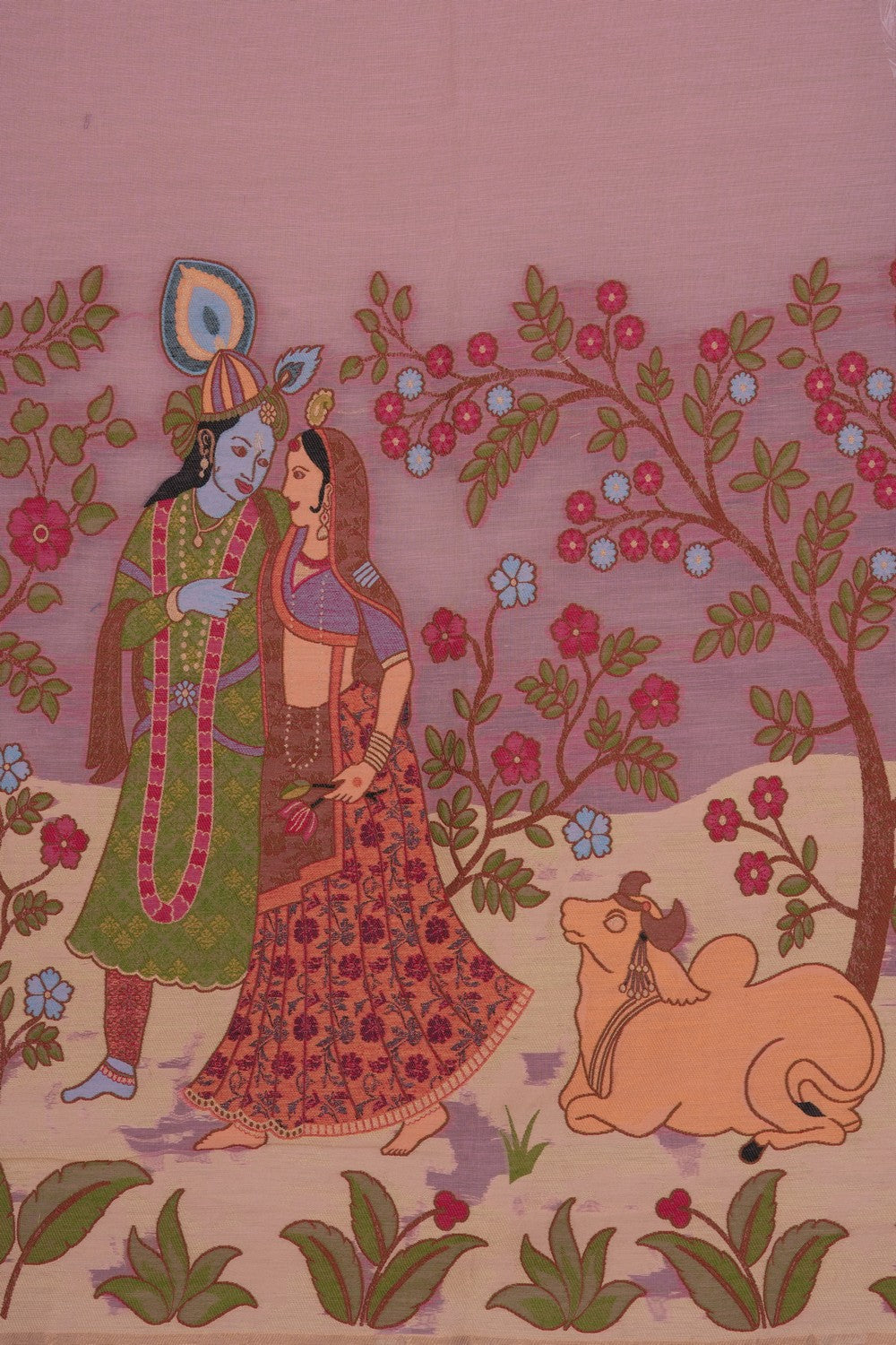 Image of Pink Linen Saree