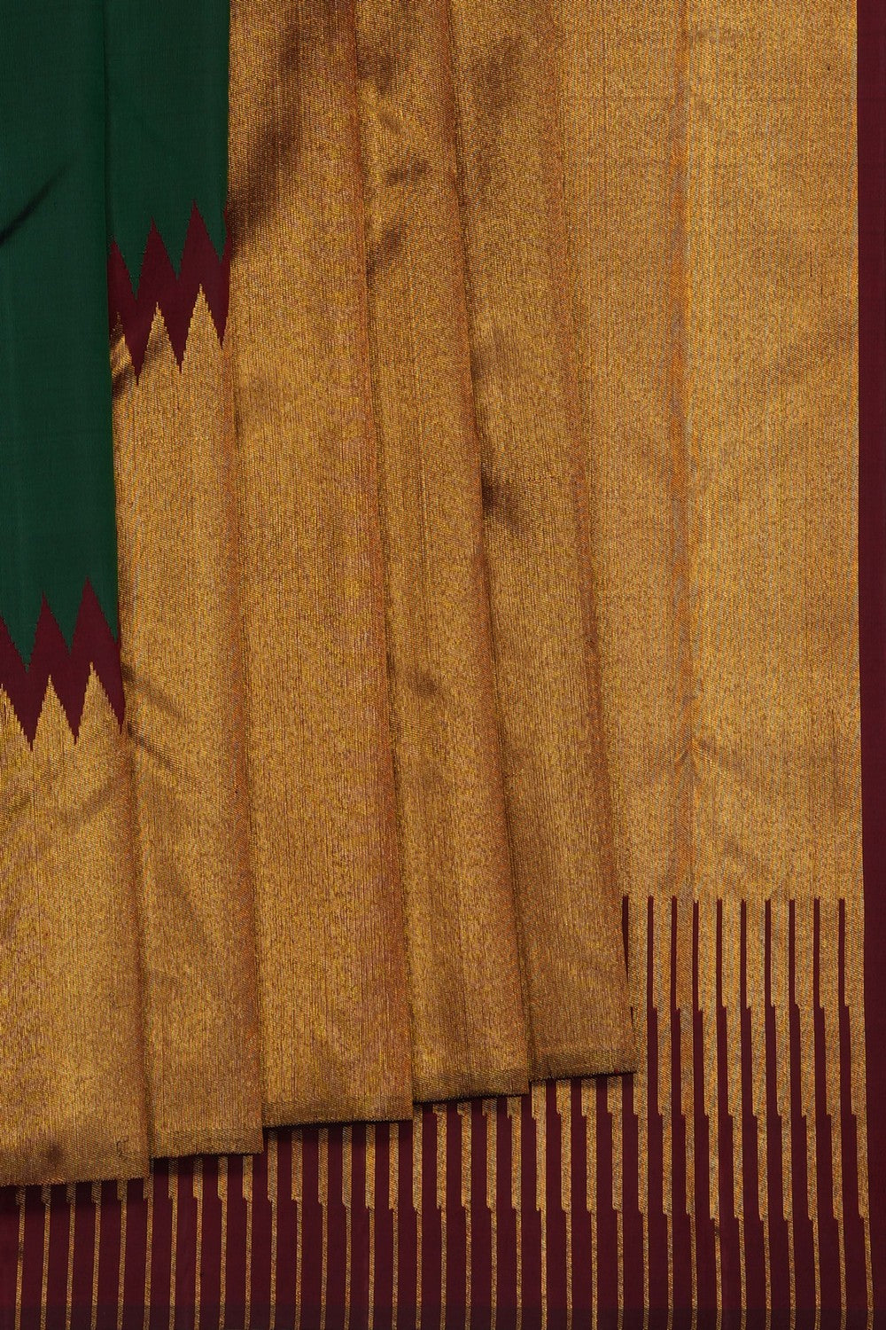 Image of Bottle-Green Arani Silk Saree