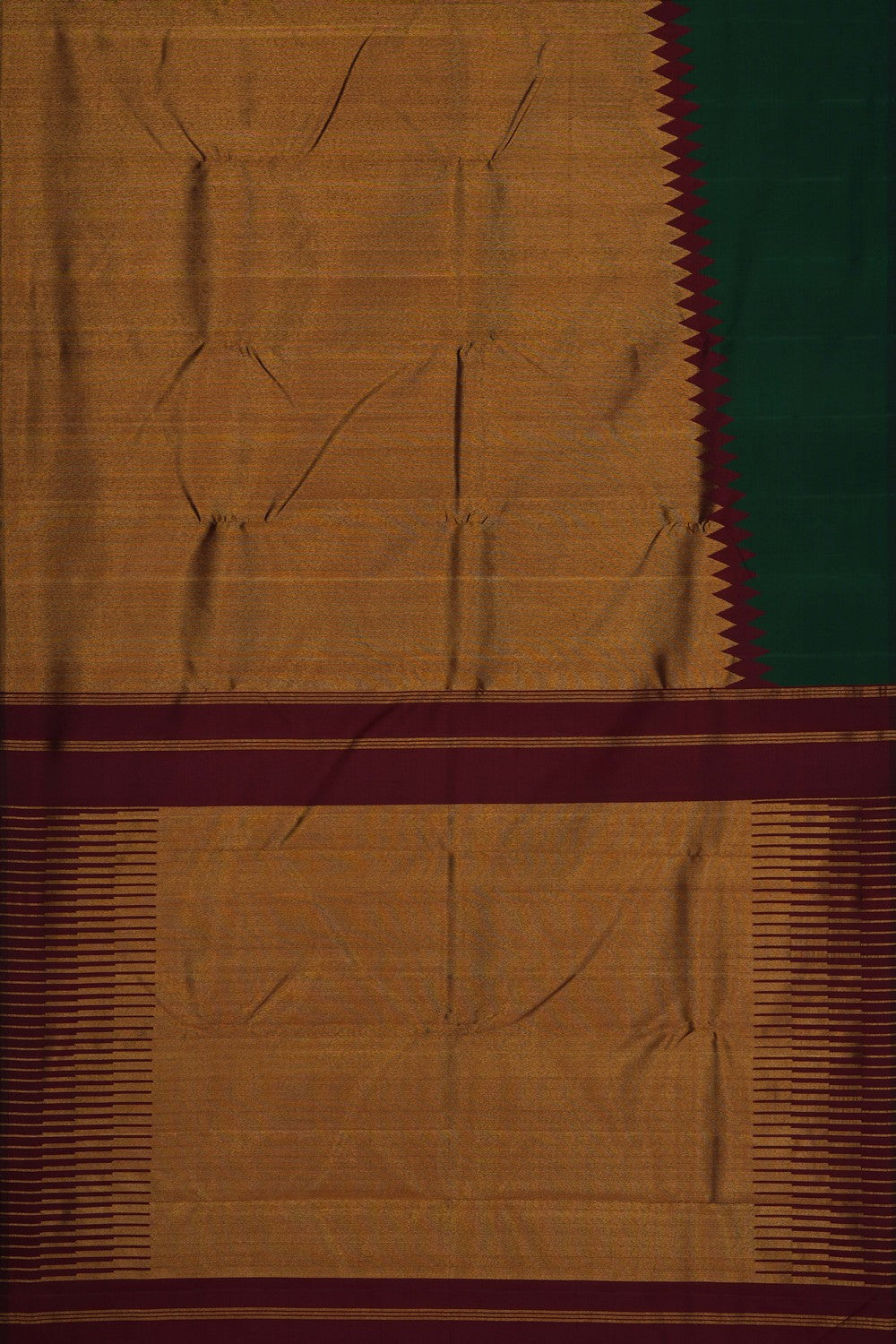 Image of Bottle-Green Arani Silk Saree