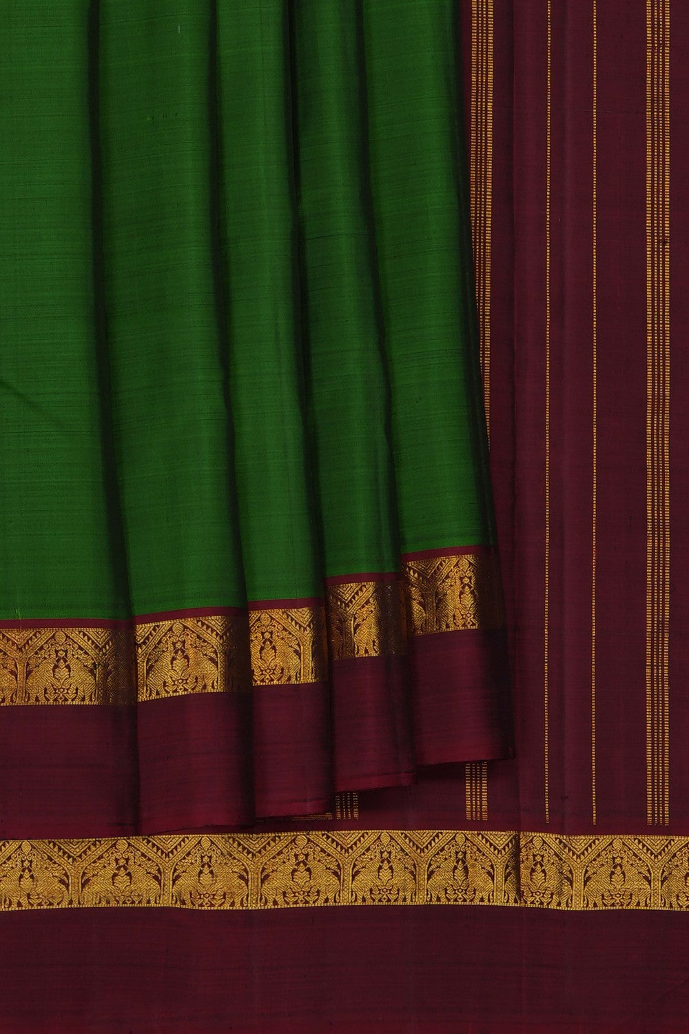 Image of Green Arani Silk Saree