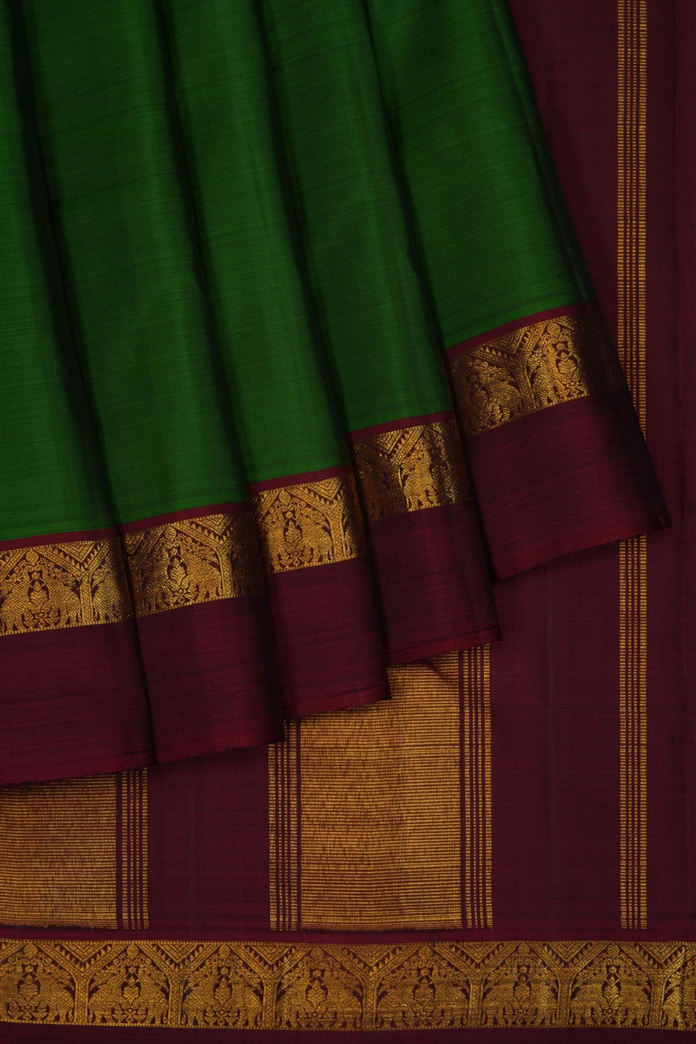 Image of Green Arani Silk Saree