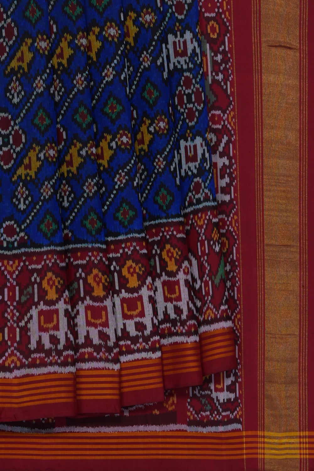 Image of Blue Rajkot Silk Saree