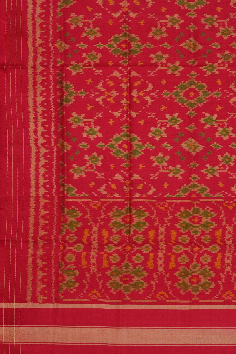 Image of Coral Red Rajkot Silk Dupatta