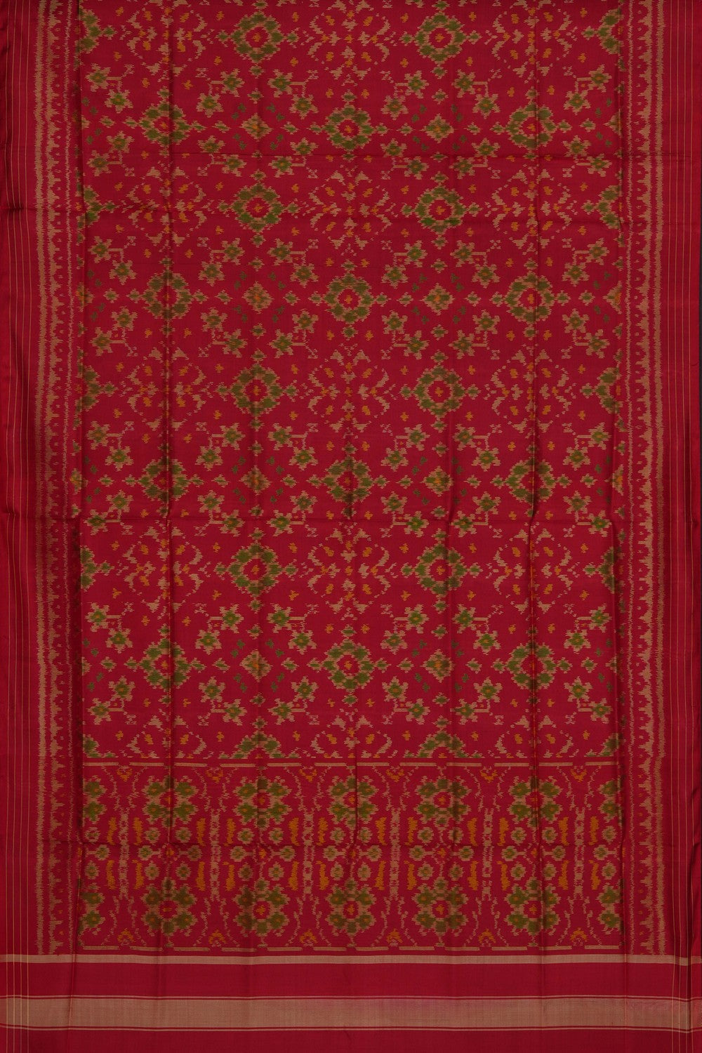Image of Coral Red Rajkot Silk Dupatta