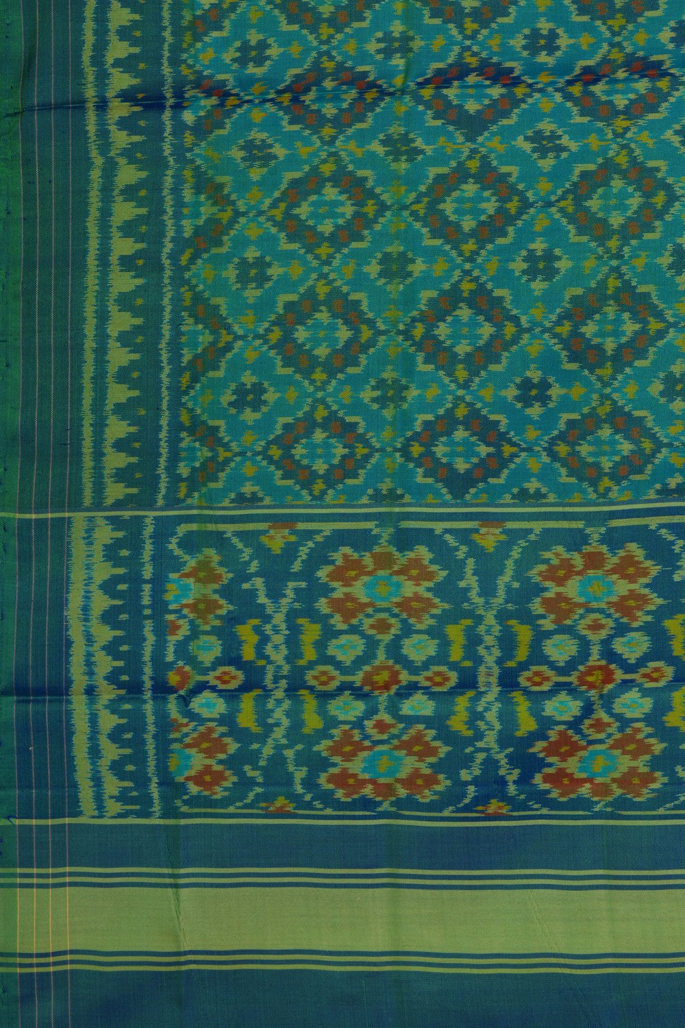 Image of Teal Green Rajkot Silk Dupatta