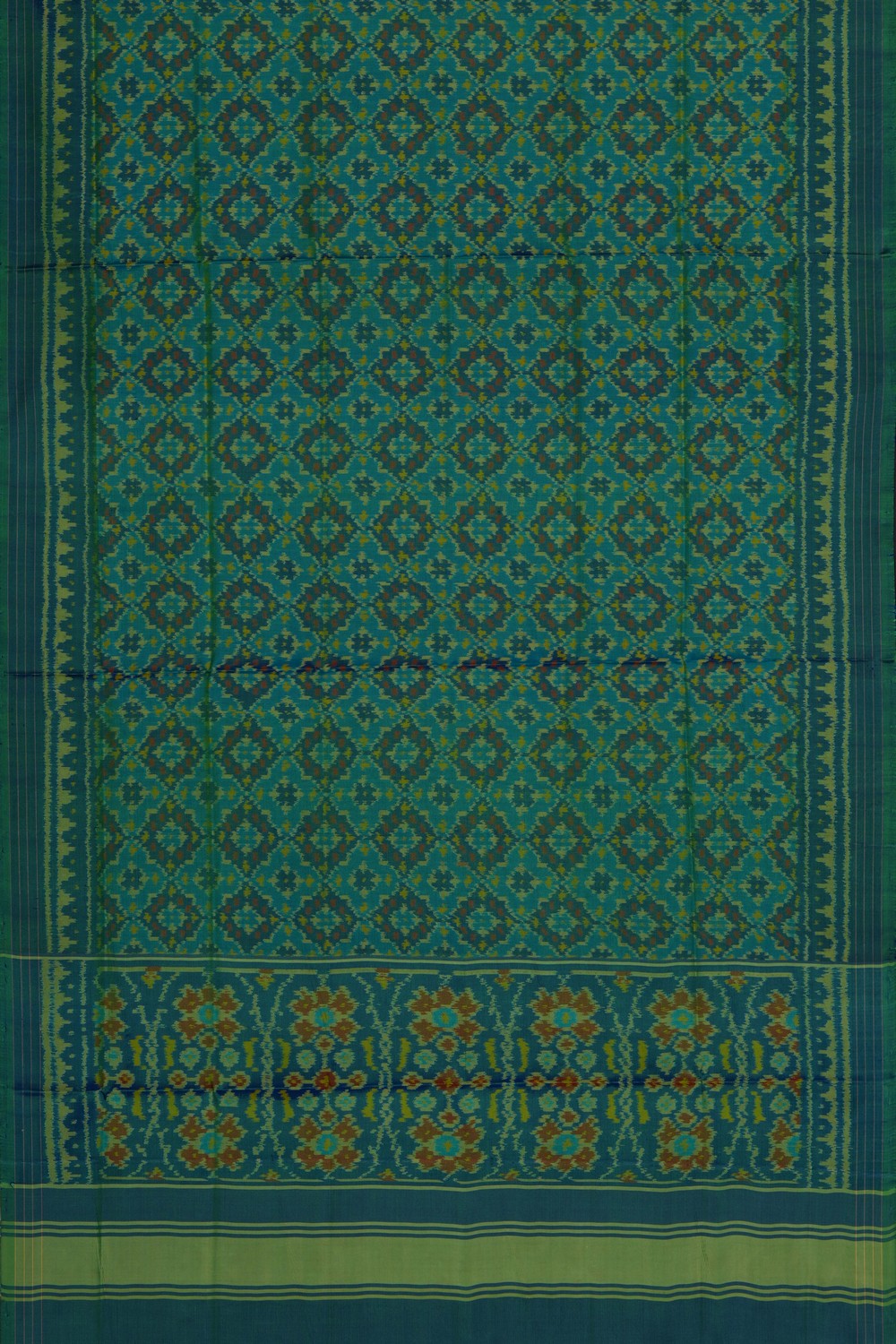 Image of Teal Green Rajkot Silk Dupatta