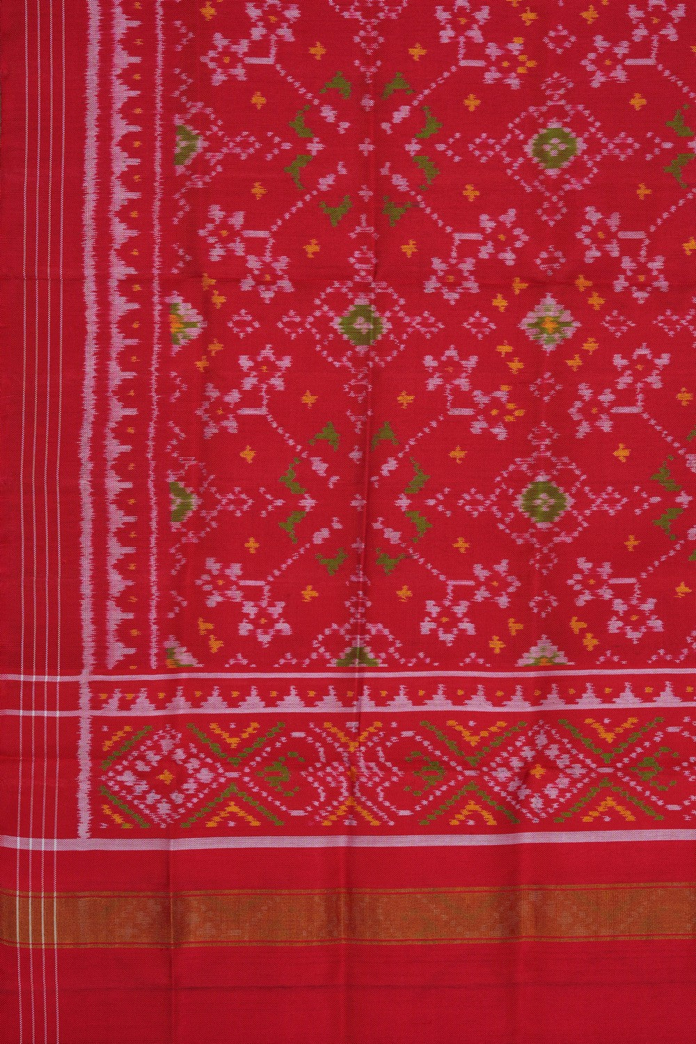 Image of Coral Red Rajkot Silk Dupatta