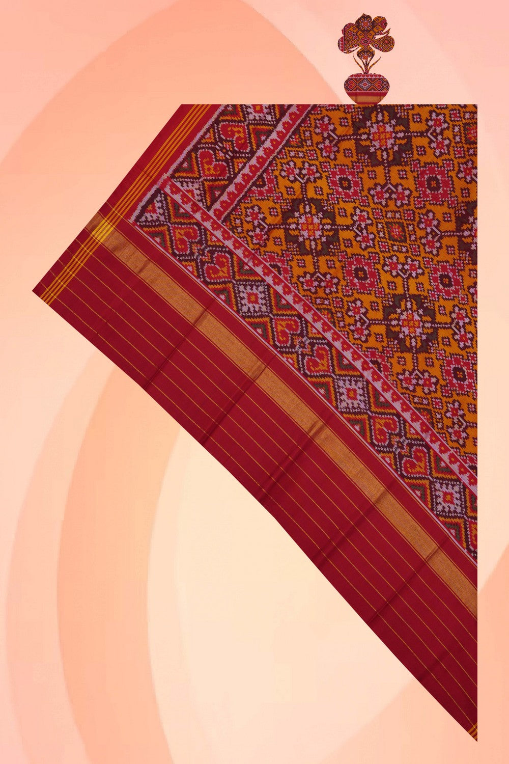 Image of Red Rajkot Silk Dupatta