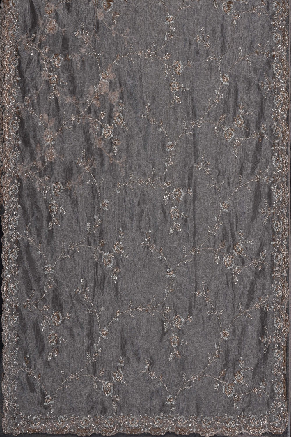 Image of Gold Tissue Silk Embroidery Saree