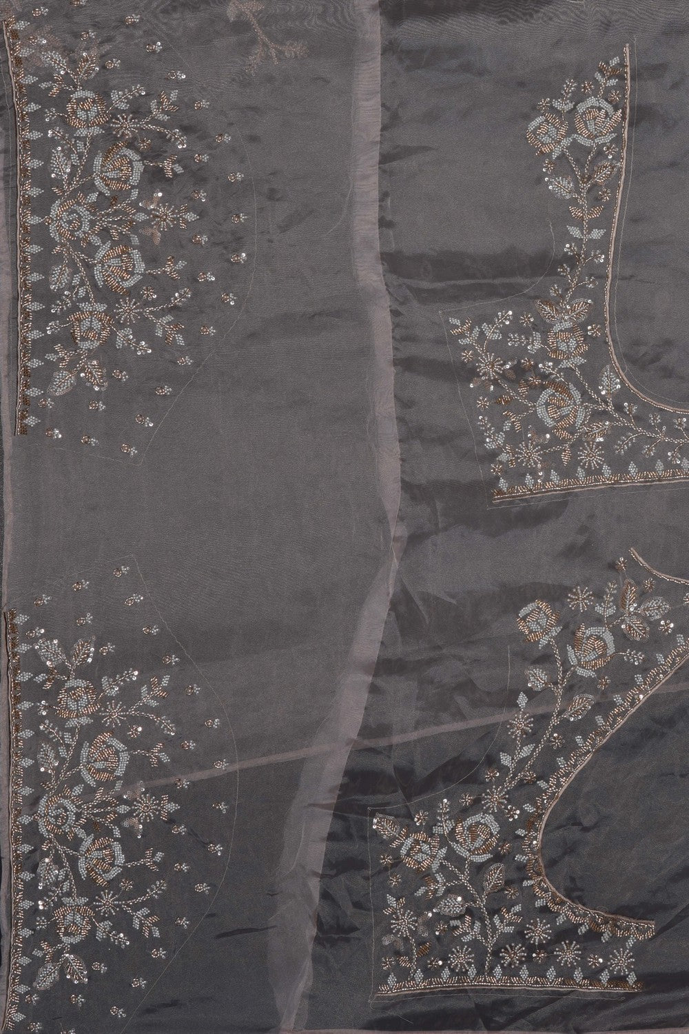 Image of Gold Tissue Silk Embroidery Saree