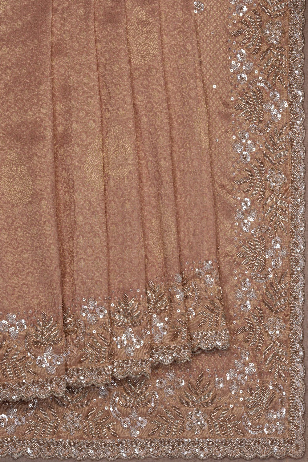Image of Gold Tissue Silk Embroidery Saree