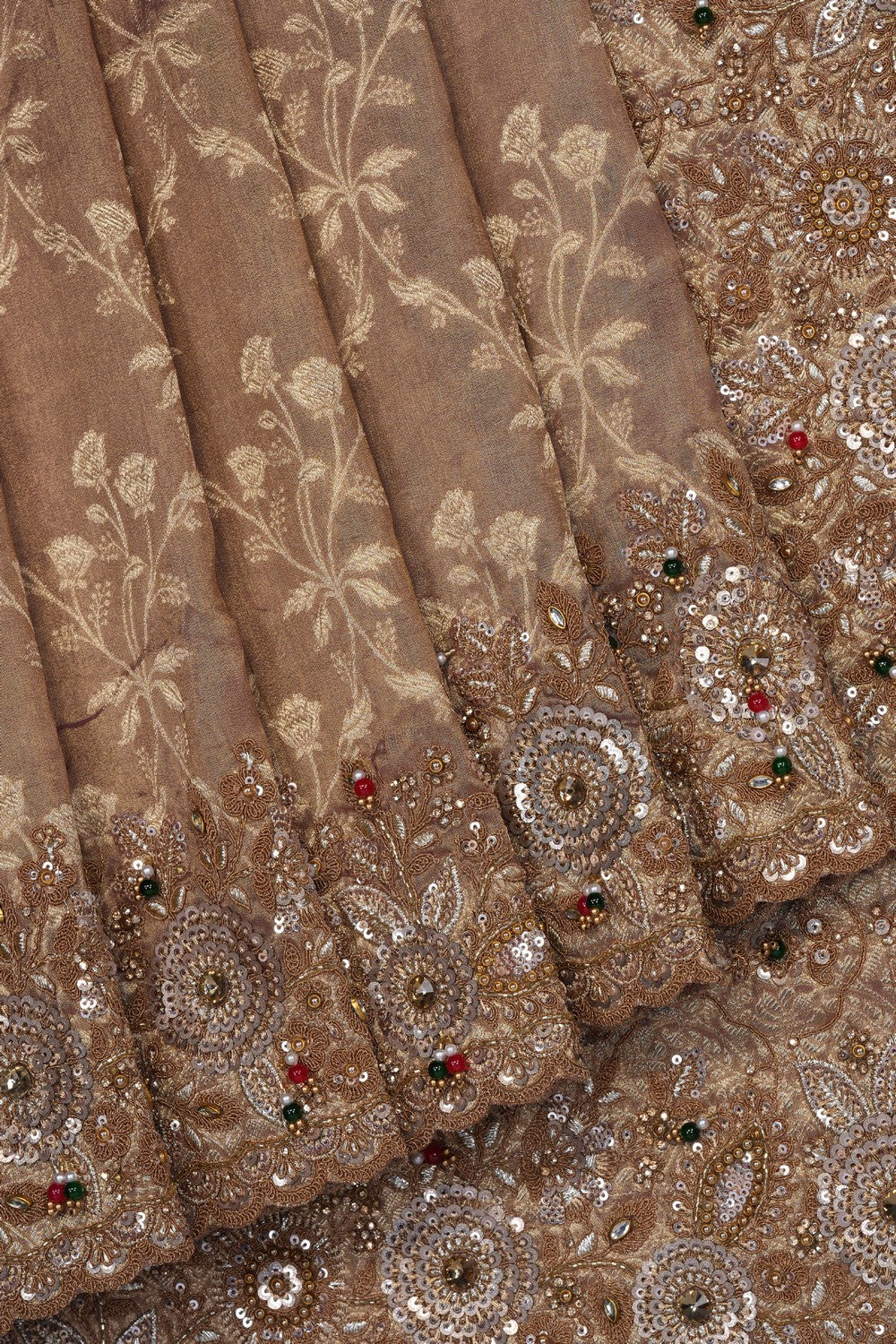 Image of Gold Tissue Silk Embroidery Saree
