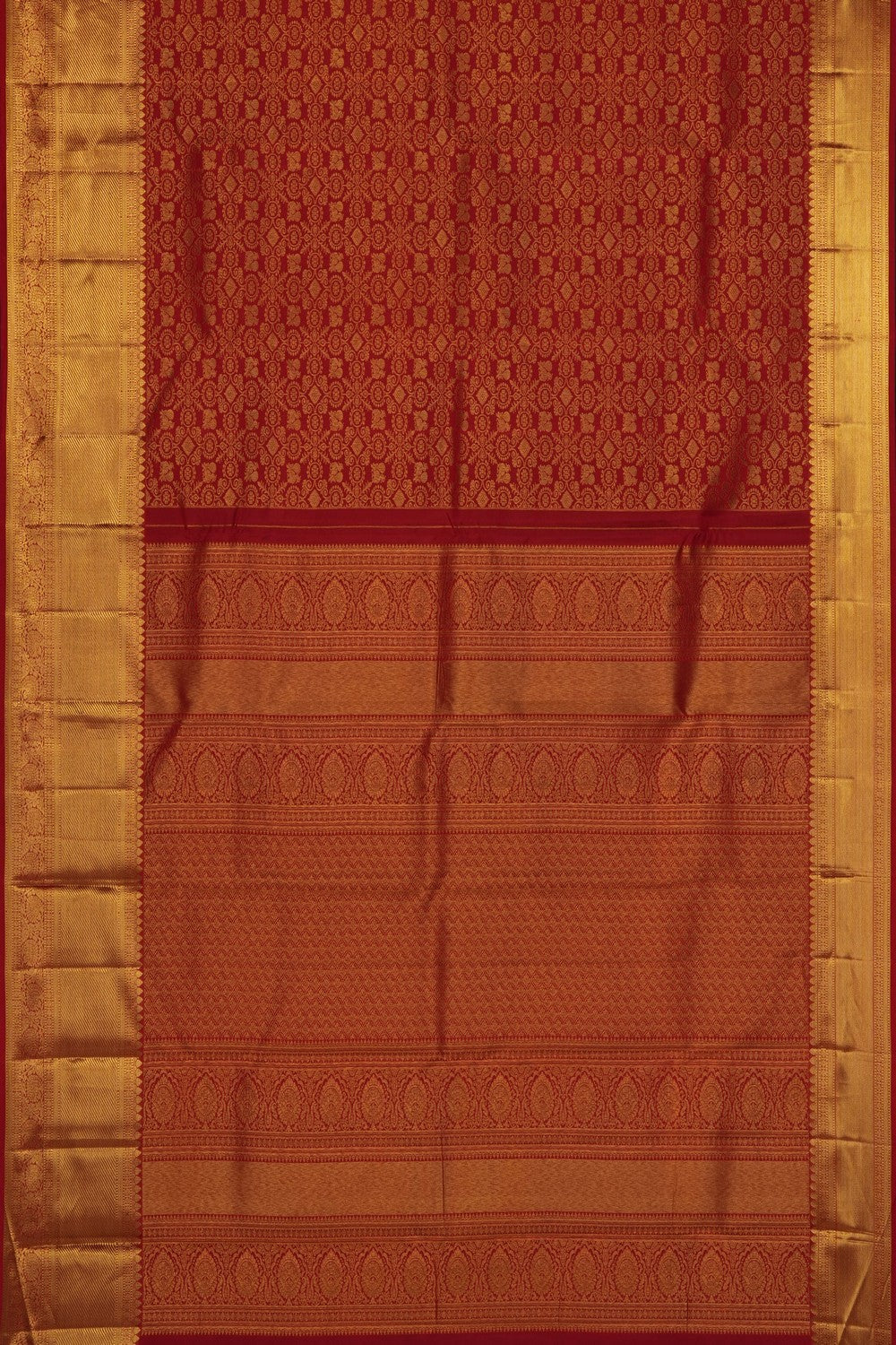 Image of Kanchipattu Red Brocade Saree