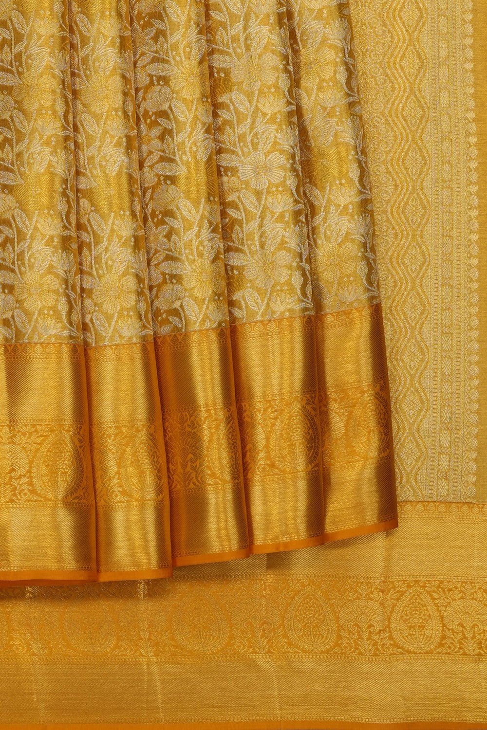 Image of Kanchipattu Gold Tissue Brocade Saree