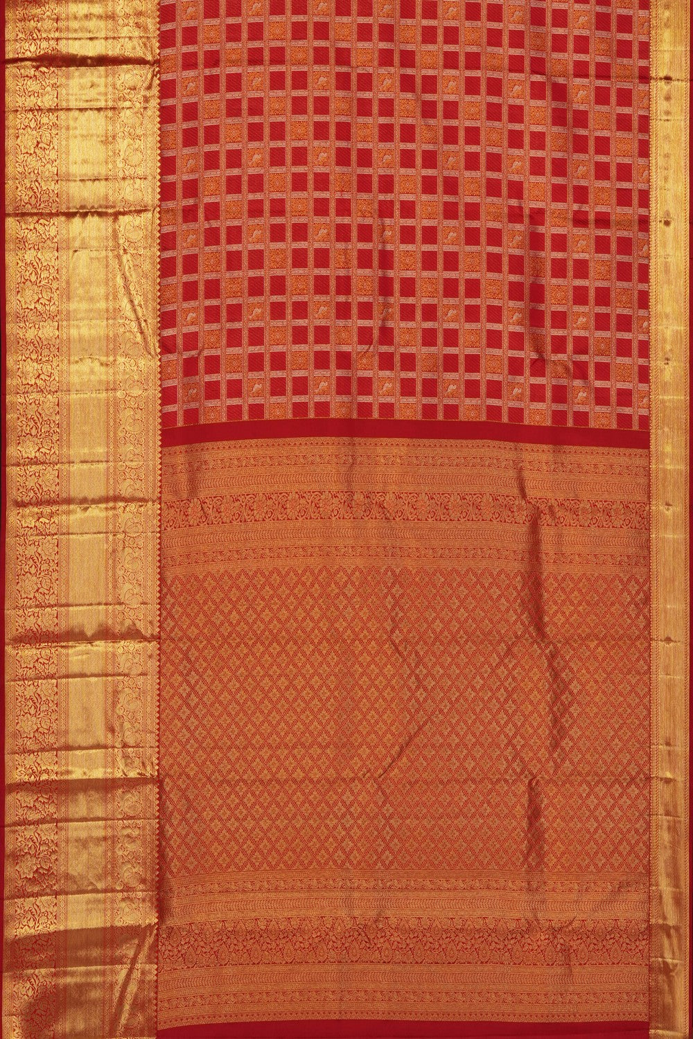 Image of Kanchipattu Red Brocade Saree