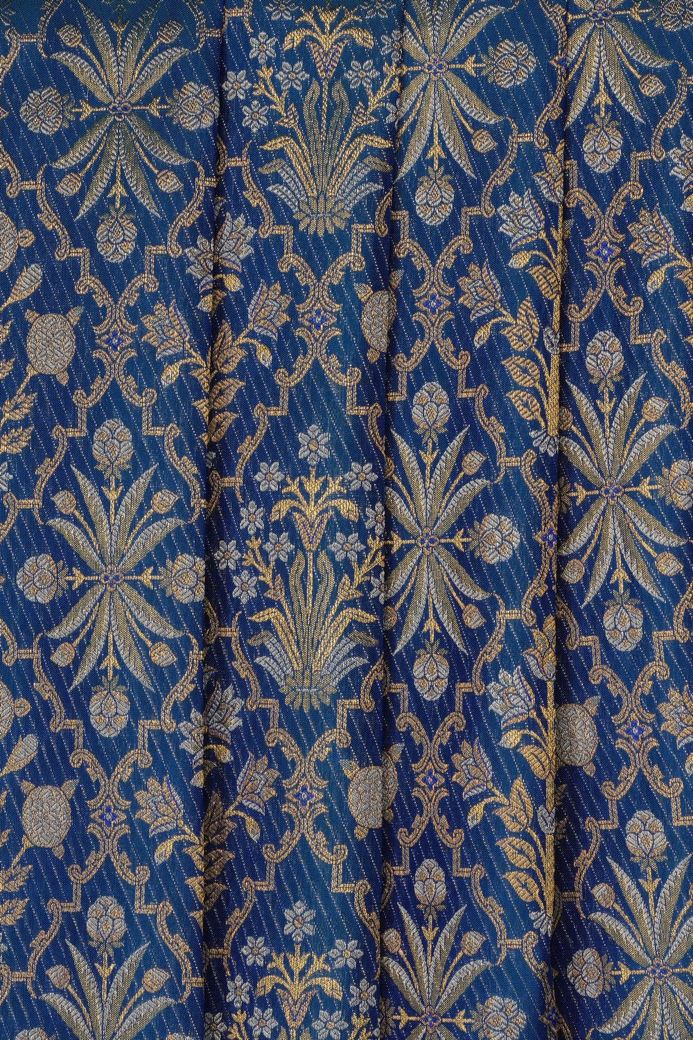 Image of Royal Blue Kanchipattu Tissue Brocade Saree