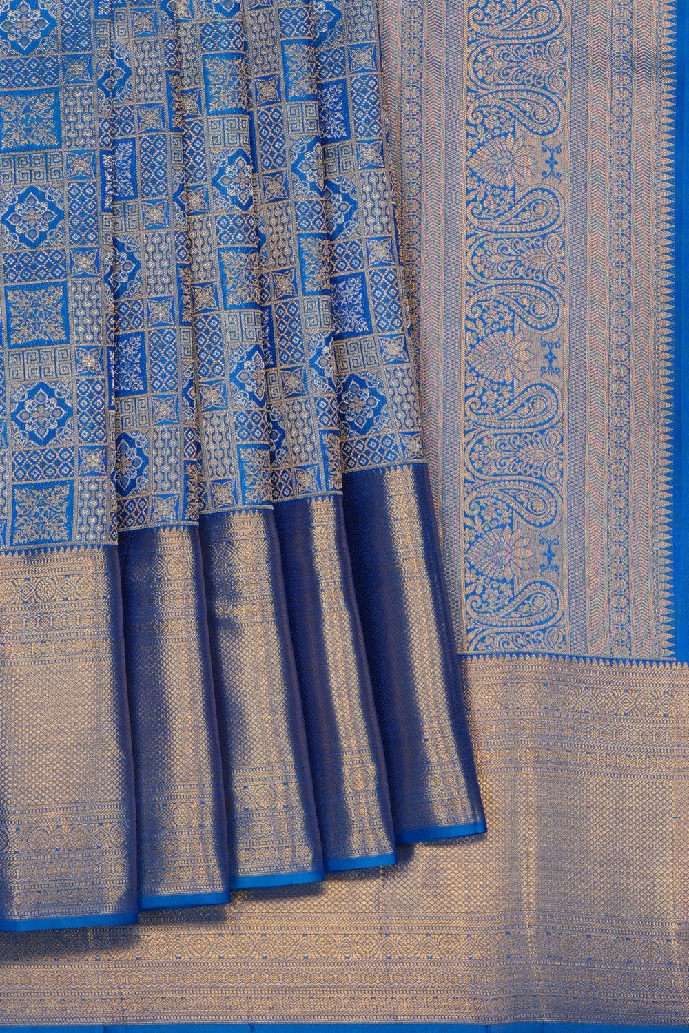 Image of Blue Kanchipattu Brocade Saree