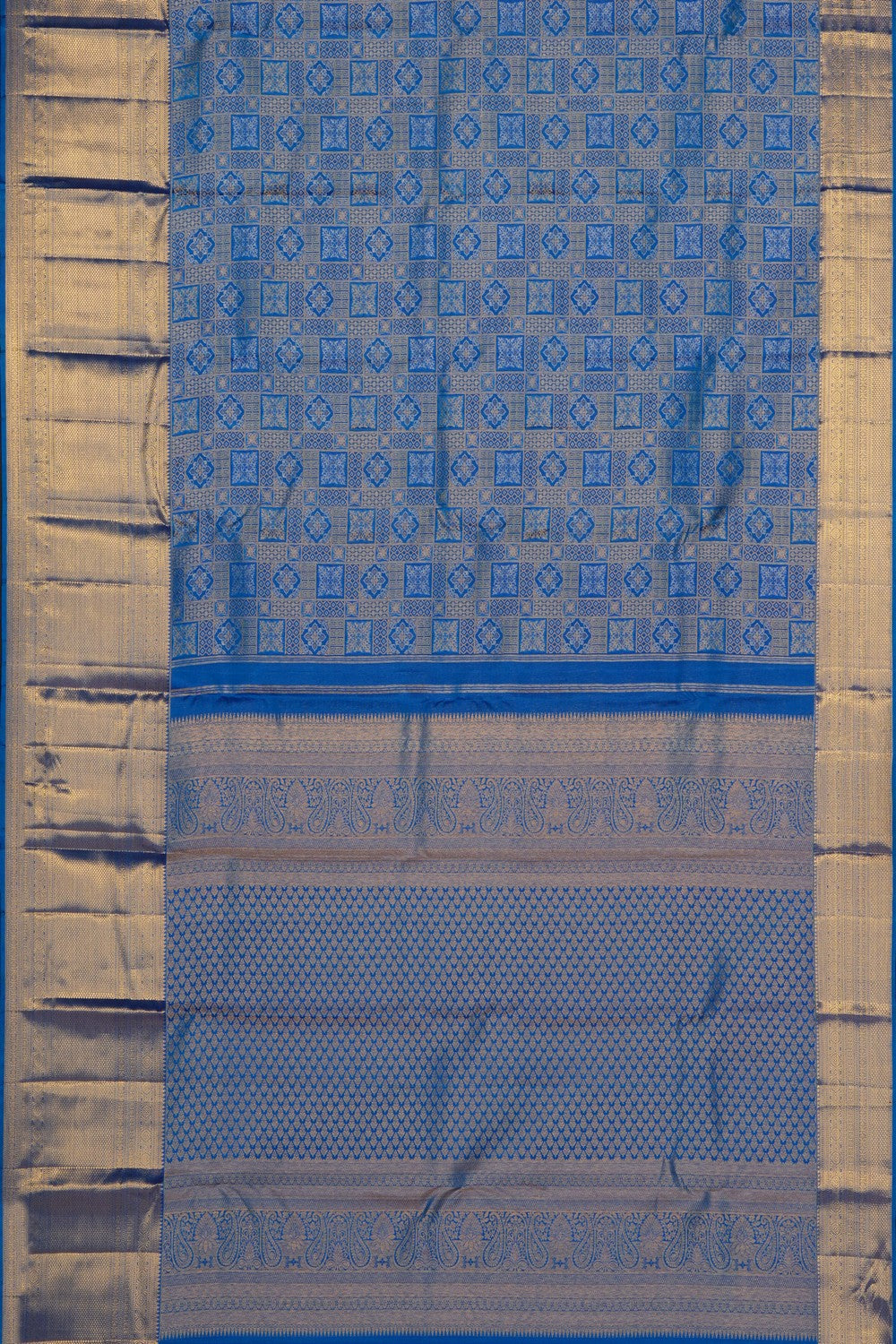 Image of Blue Kanchipattu Brocade Saree