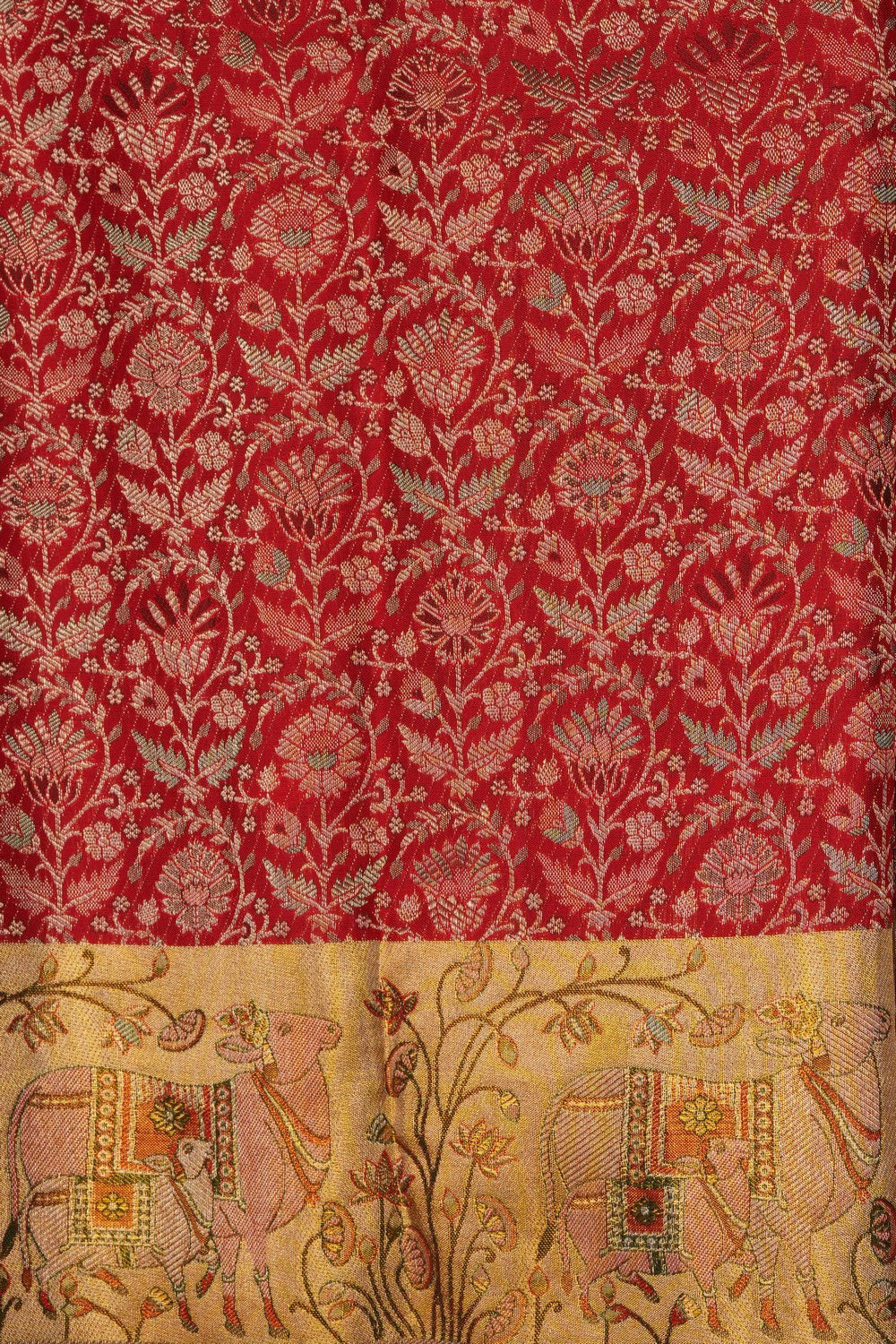 Image of Kanchipattu Red Brocade Saree