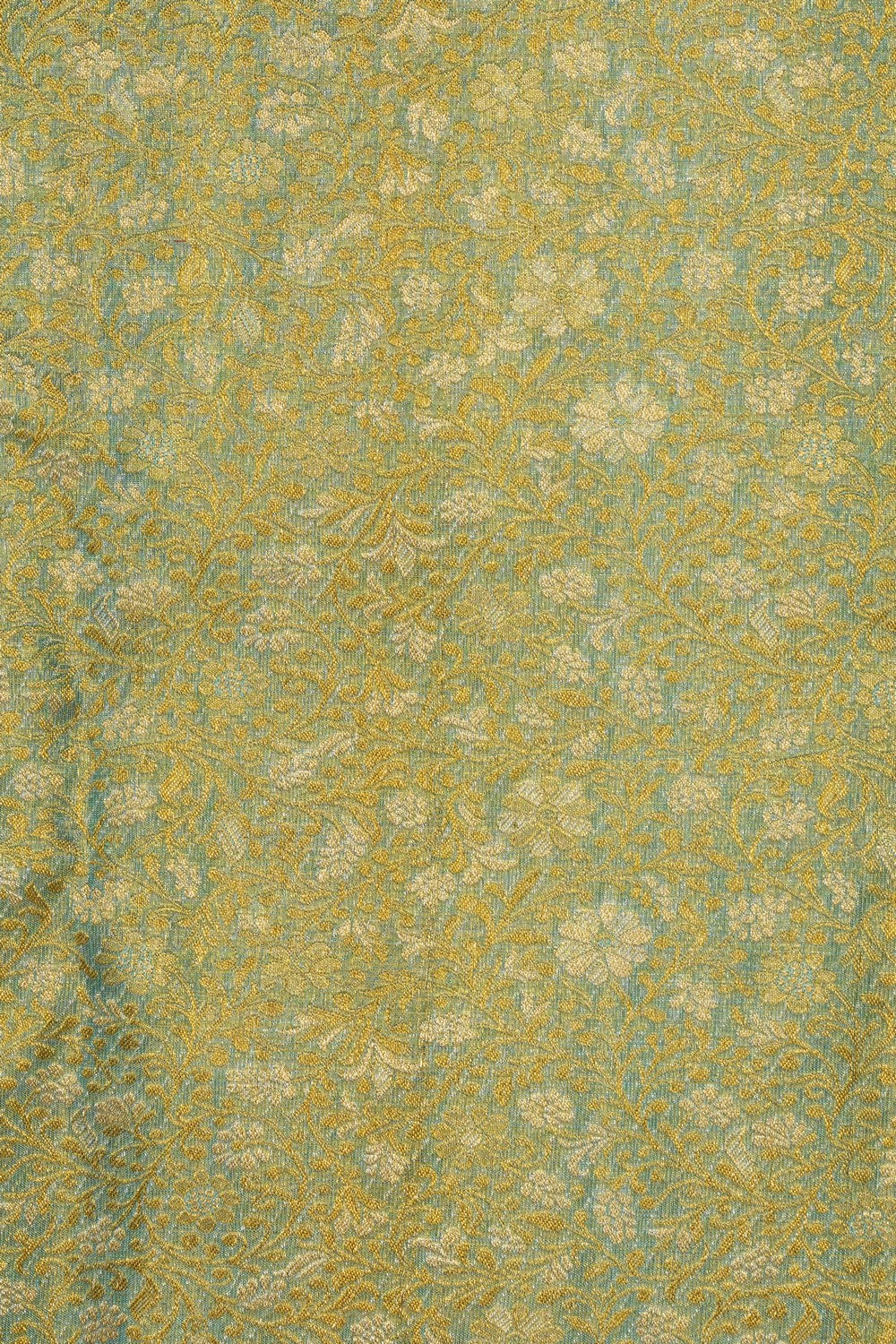 Image of Mint-Green Kanchipattu Tissue Brocade Saree