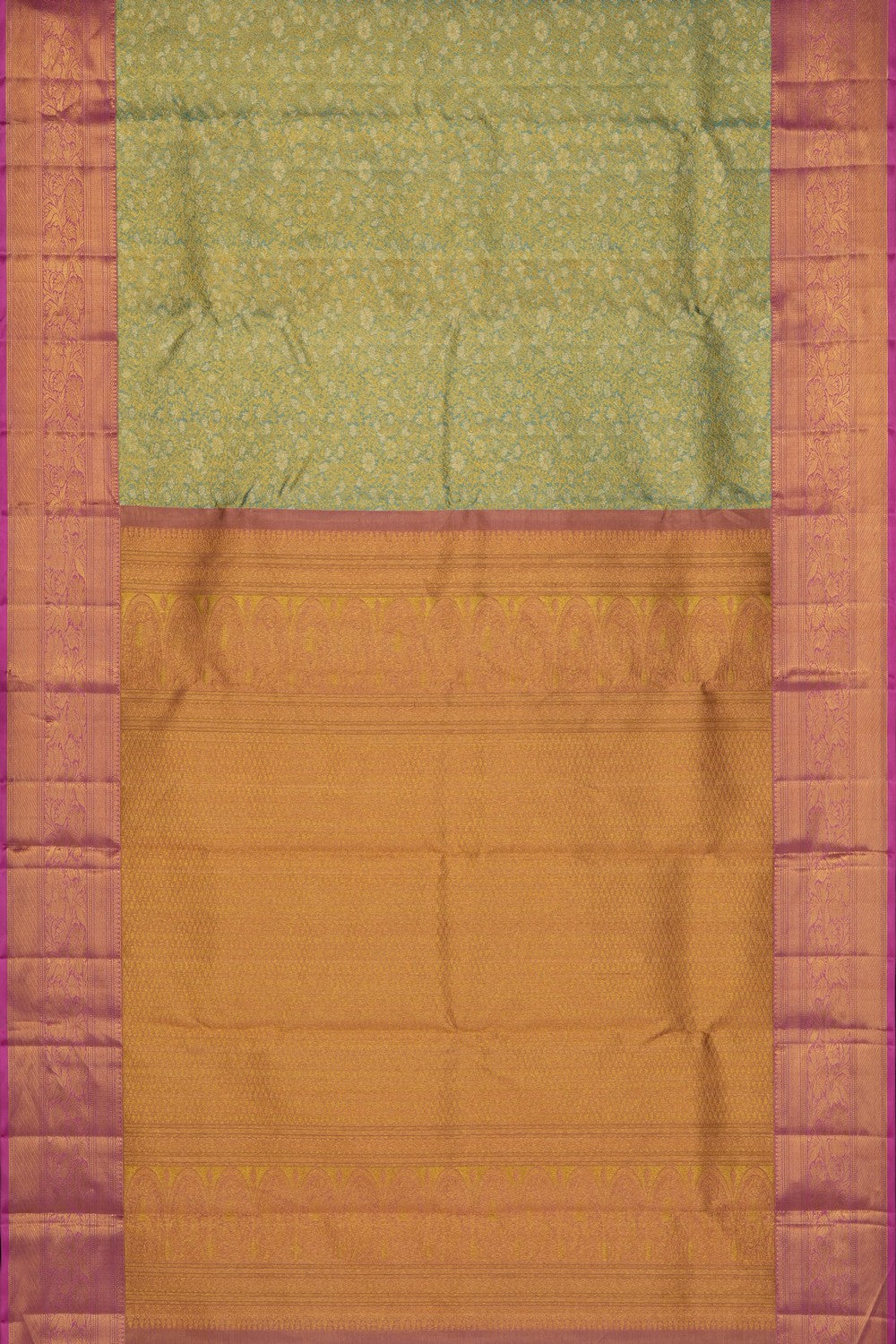 Image of Mint-Green Kanchipattu Tissue Brocade Saree