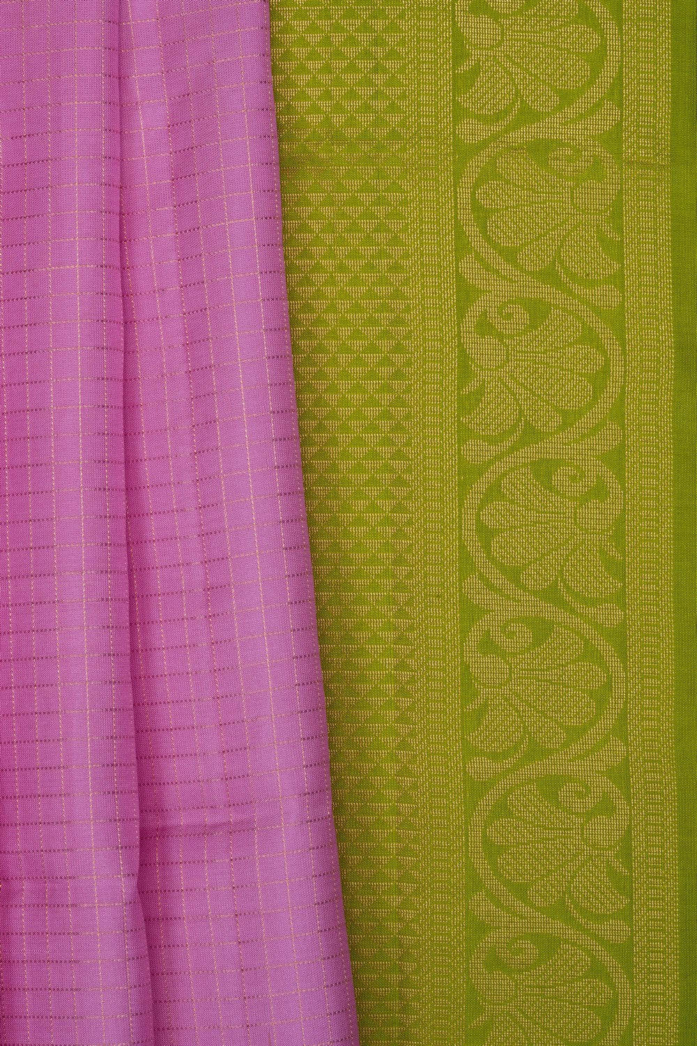 Image of Pink South Silk Kattam Saree