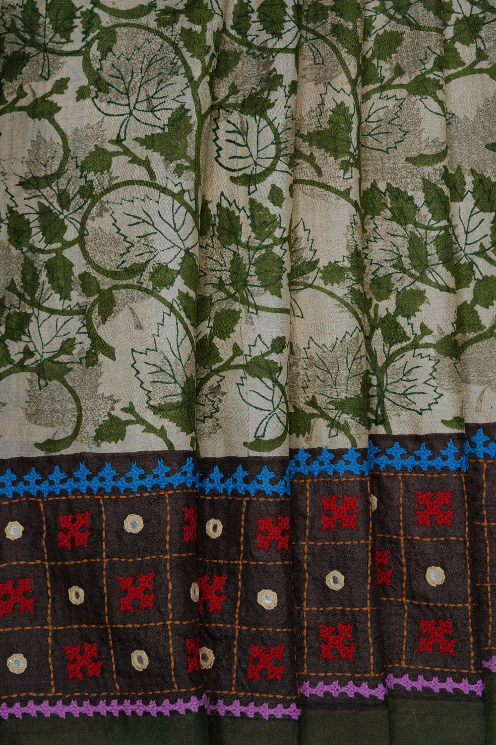 Image of Green Desi Tussar Silk Saree
