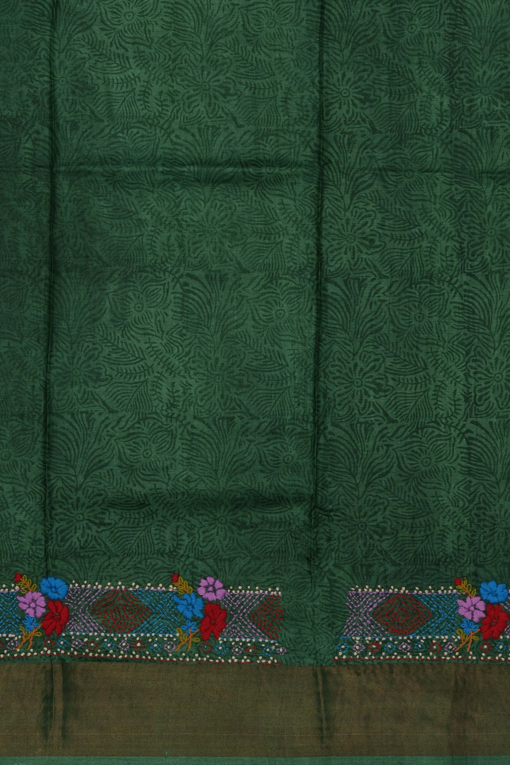 Image of Green Desi Tussar Silk Saree