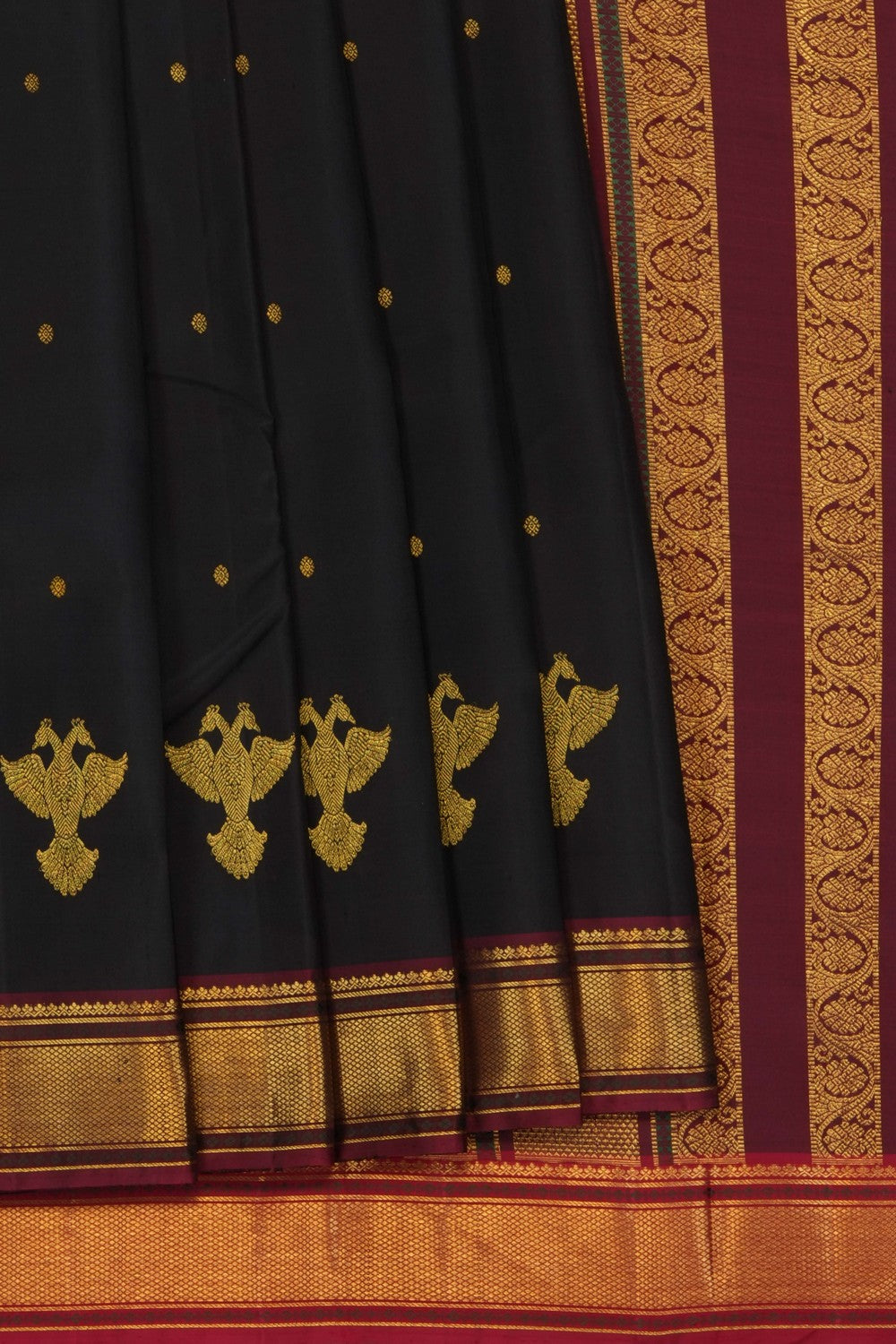 Image of Black Arani Silk Saree