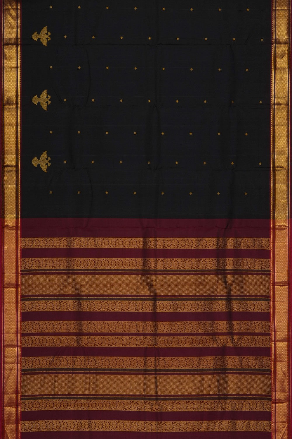 Image of Black Arani Silk Saree