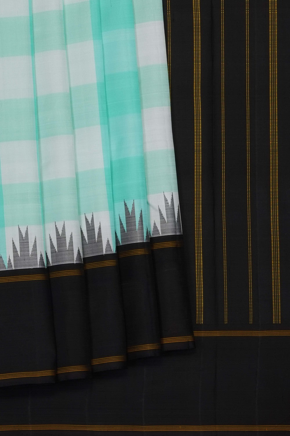 Image of Sea-Green Arani Silk Kattam Saree