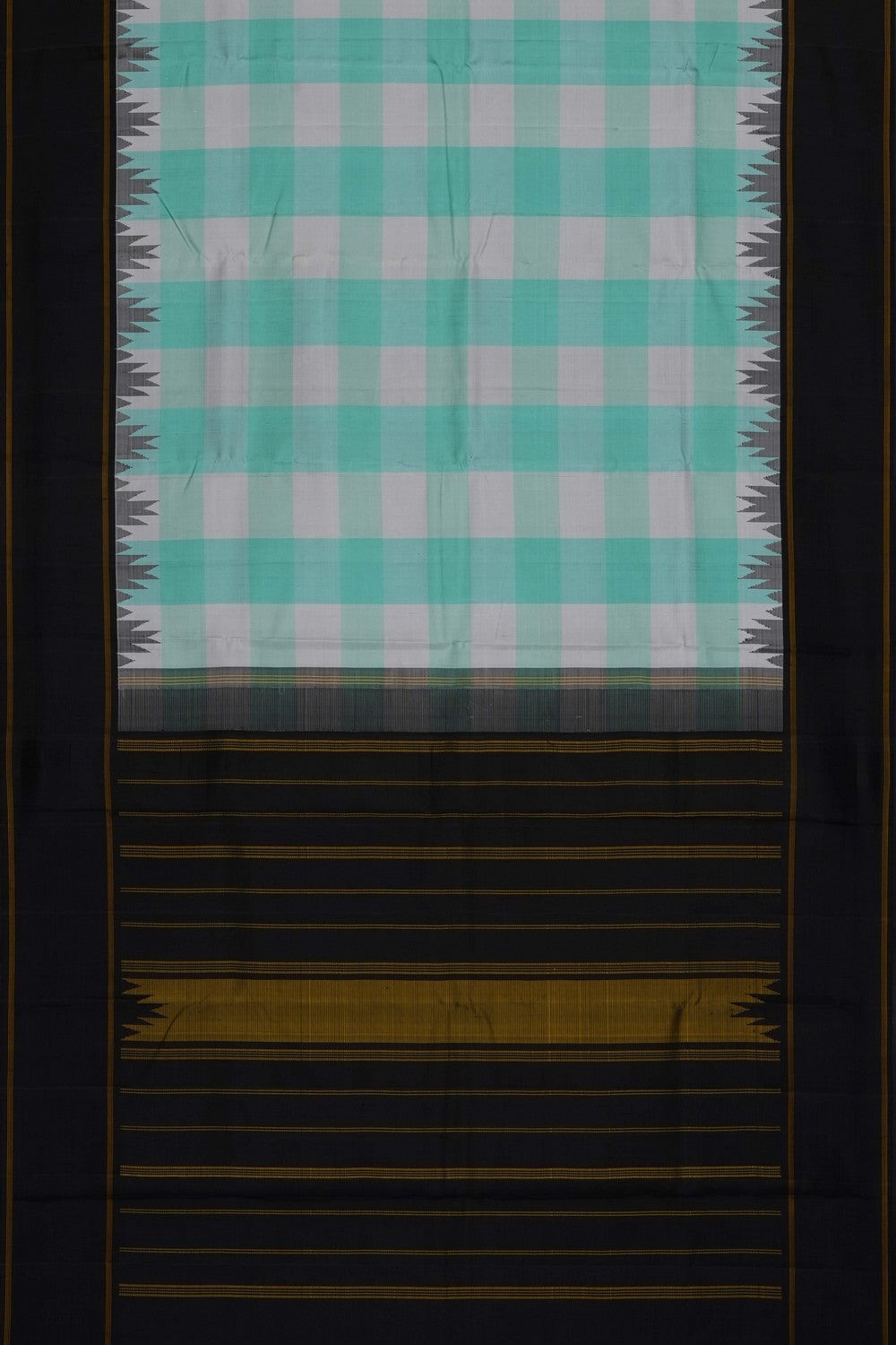 Image of Sea-Green Arani Silk Kattam Saree