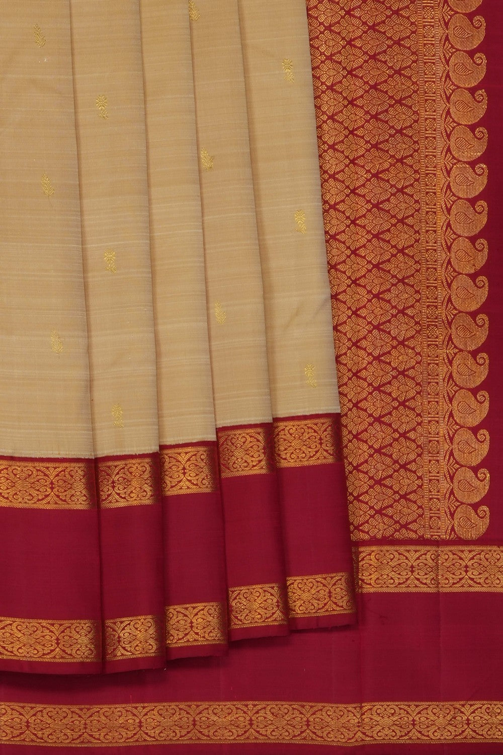 Image of Beige Arani Silk Saree