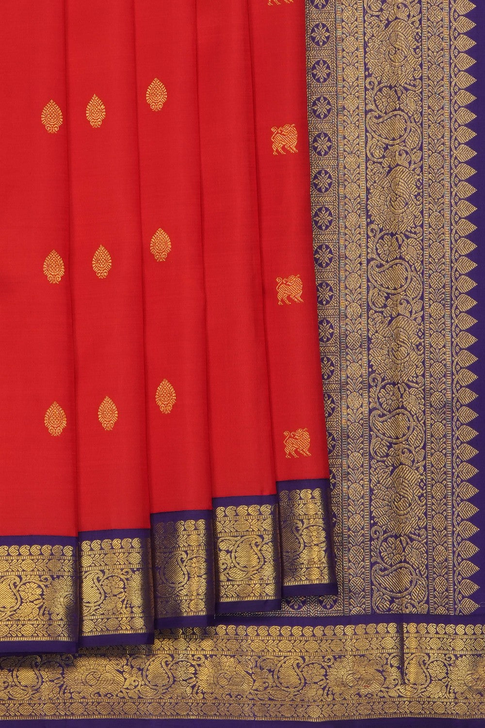 Image of Red Arani Silk Saree