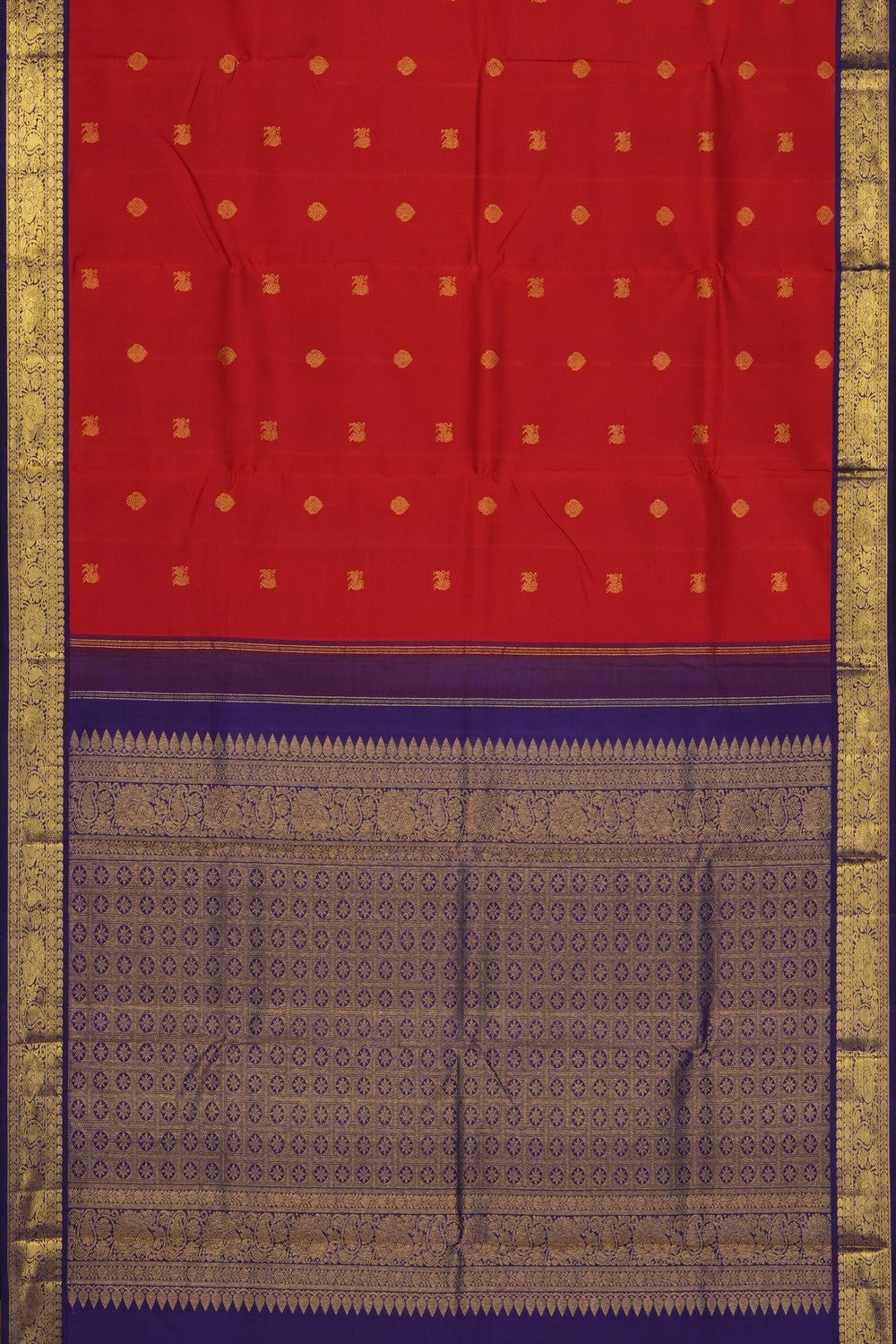 Image of Red Arani Silk Saree