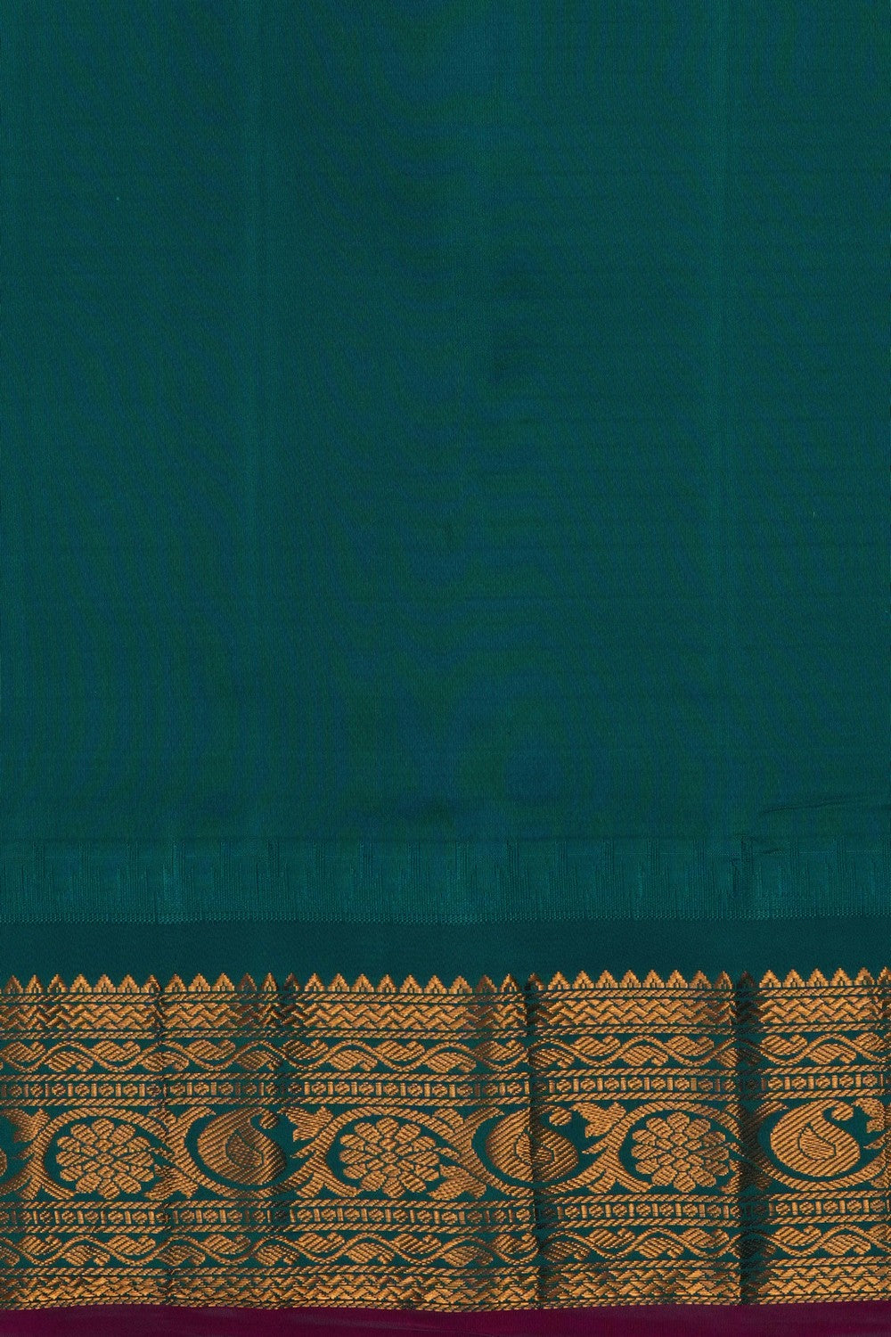 Image of Beige Gadwal Silk Kattam Saree
