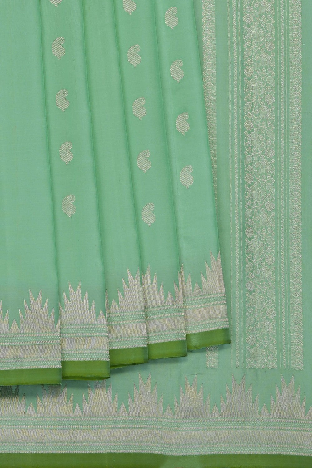 Image of Sea Green Gadwal Silk Saree
