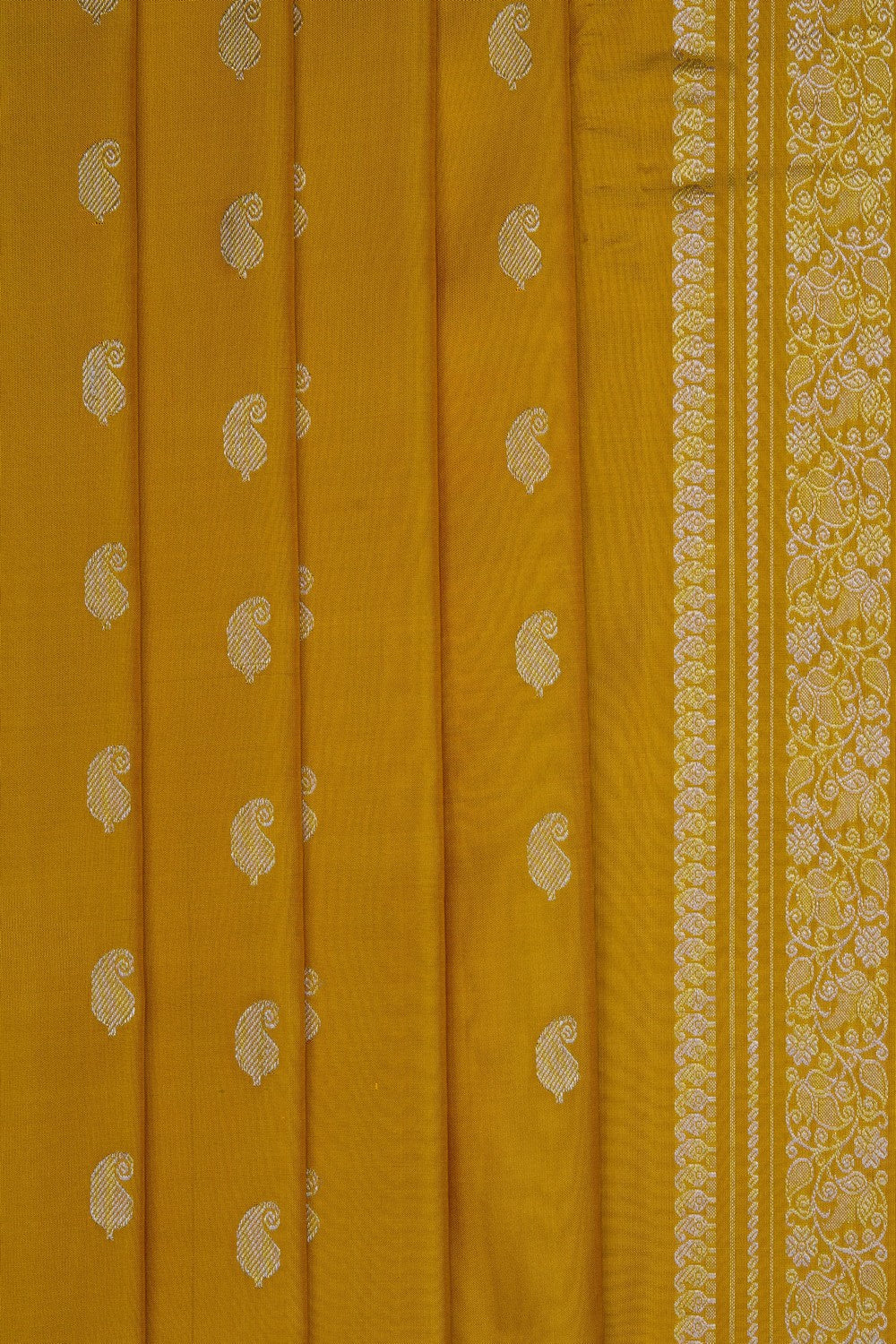 Image of Mustard Gadwal Silk Saree