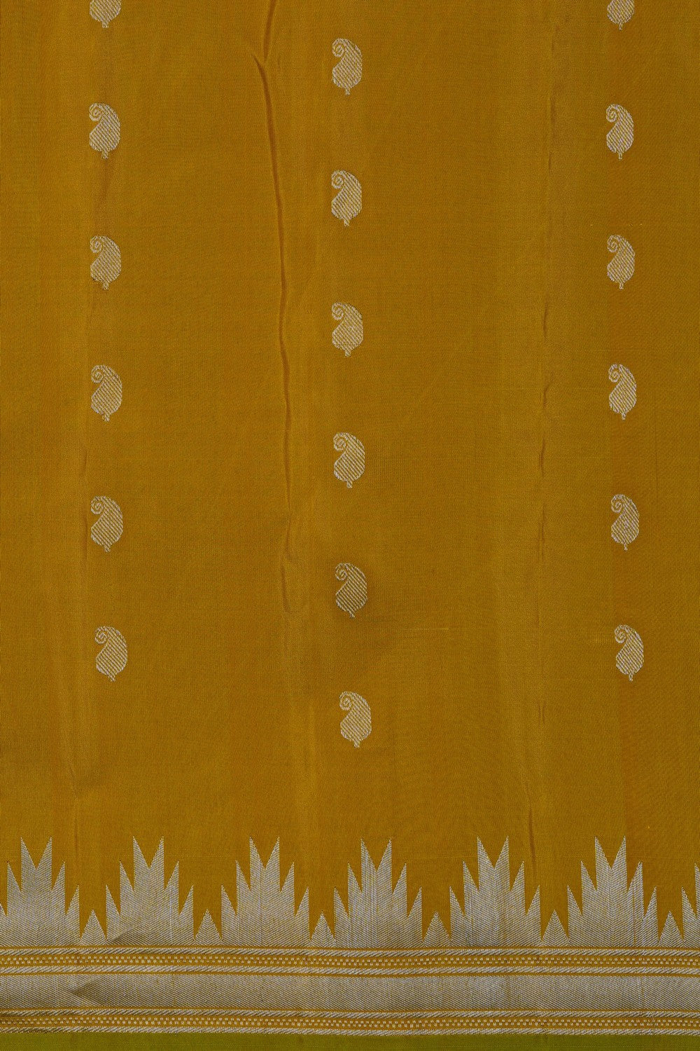 Image of Mustard Gadwal Silk Saree