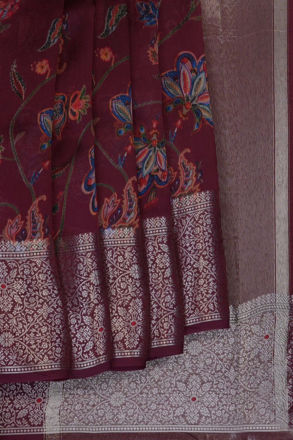 Image of maroon-printed-silk-saree-p-18940705