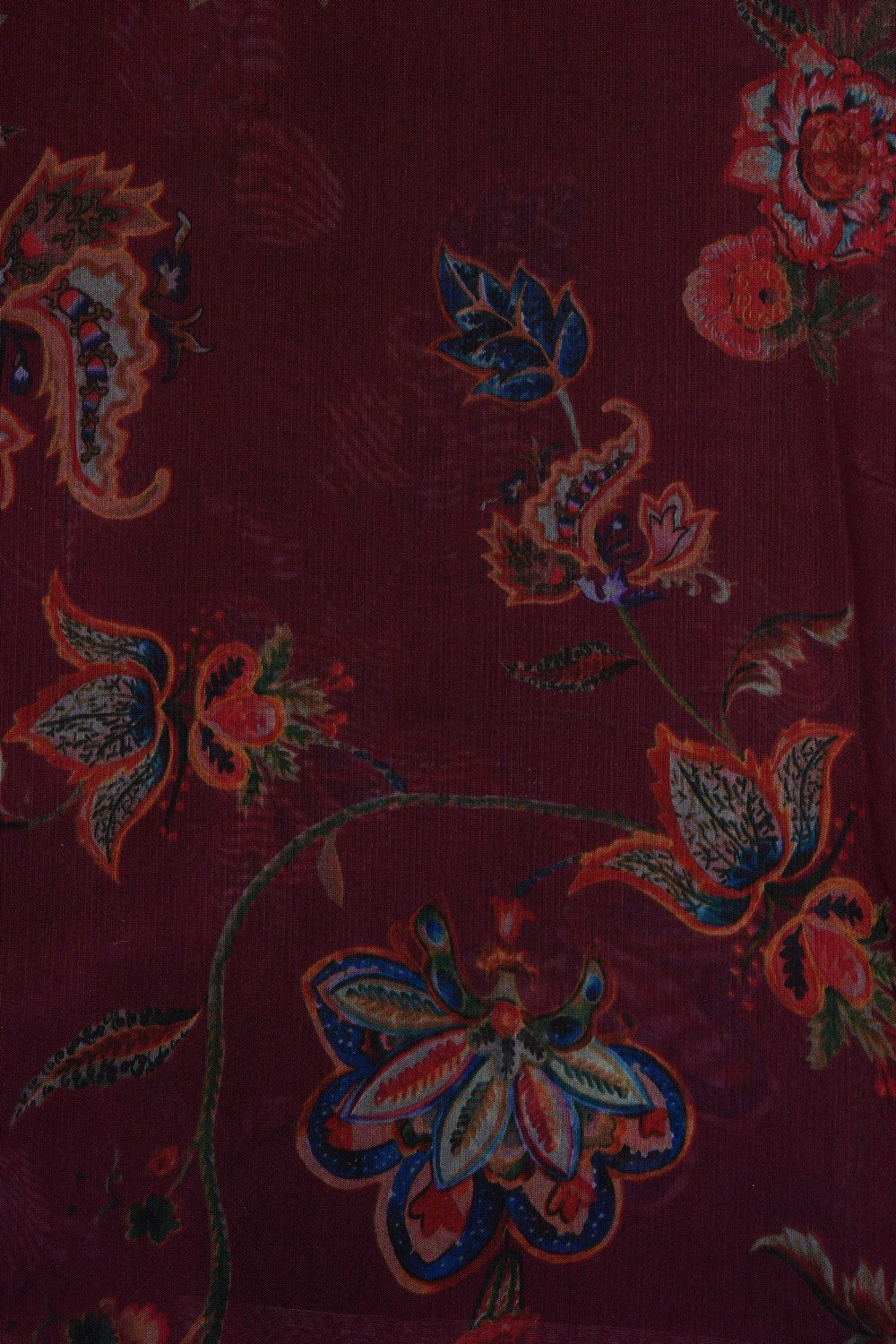 Image of Maroon Printed Silk Saree