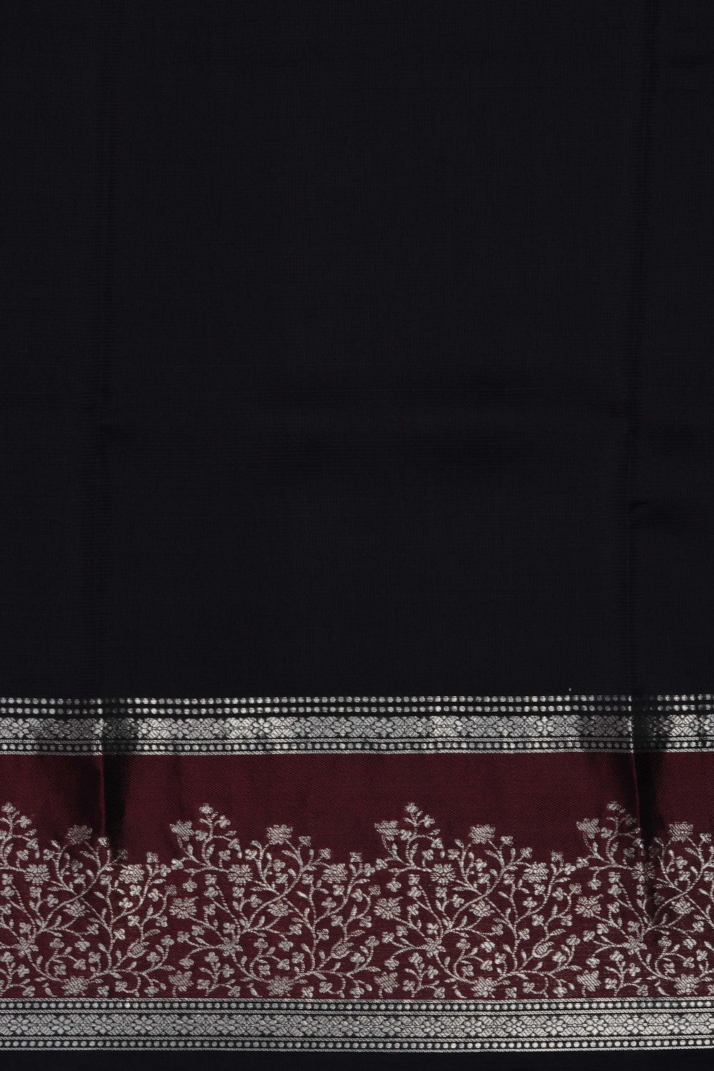 Image of Black Printed Silk Saree