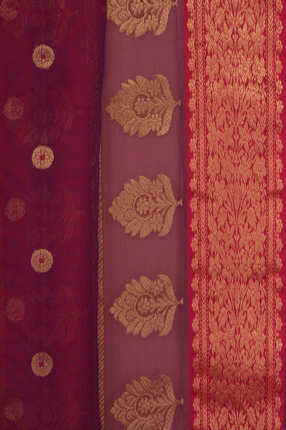Image of Magenta Chanderi Kora Saree